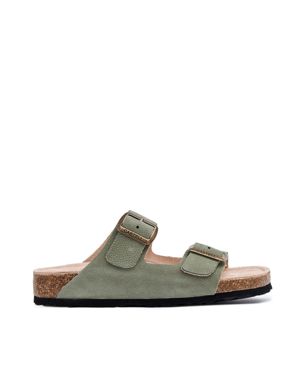 Sandalias de mujer con tiras - CASTELL MENORCA - Verde oscuro Verde oscuro-1