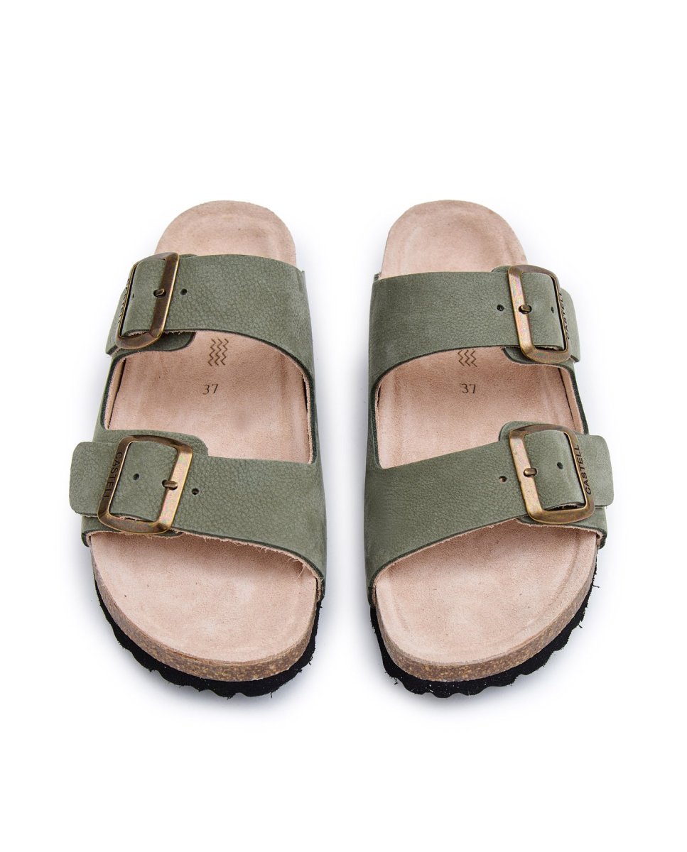 Sandalias de mujer con tiras - CASTELL MENORCA - Verde oscuro Verde oscuro-2