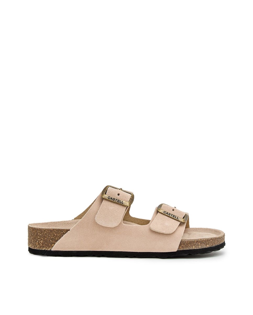 Sandalias con tiras de mujer de ante - CASTELL MENORCA - Beige Beige-1