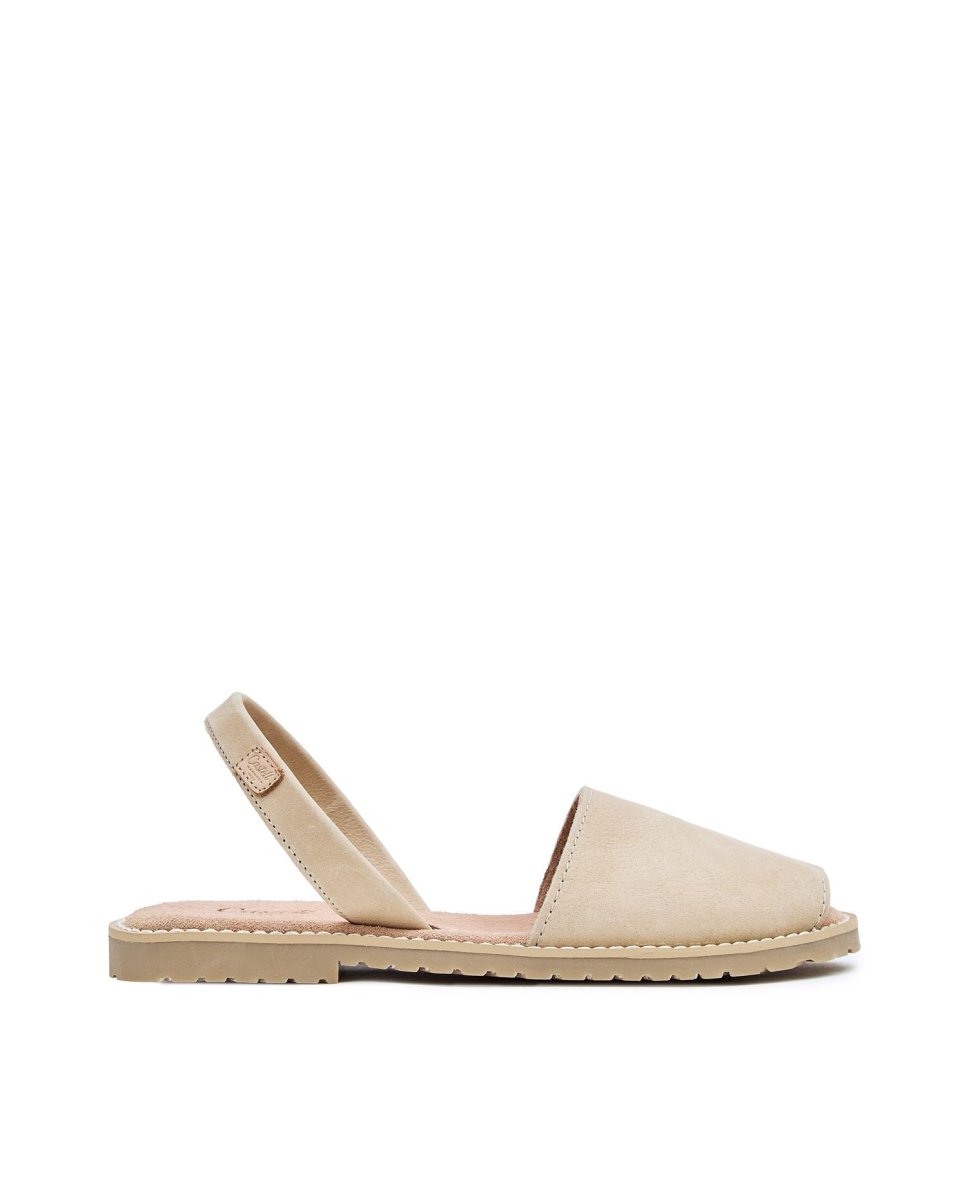 Menorquinas de mujer con suela marfil acolchada - CASTELL MENORCA - Beige Beige-1