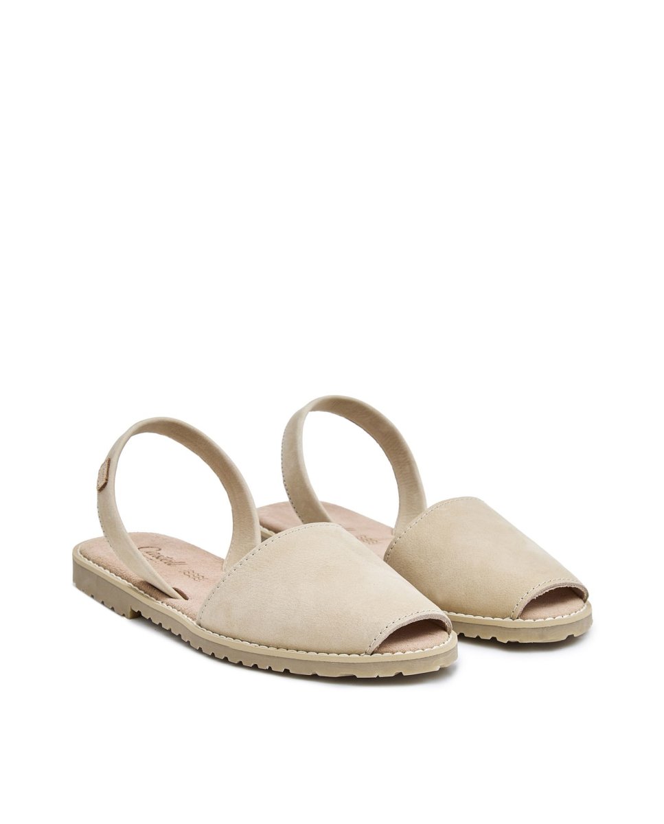 Menorquinas de mujer con suela marfil acolchada - CASTELL MENORCA - Beige Beige-3