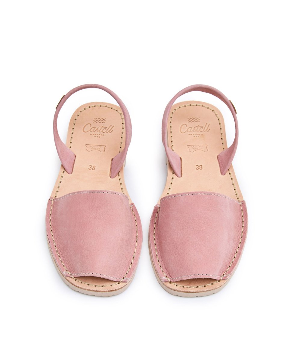 Menorquinas de mujer con suela marfil - CASTELL MENORCA - Rosa Rosa-2
