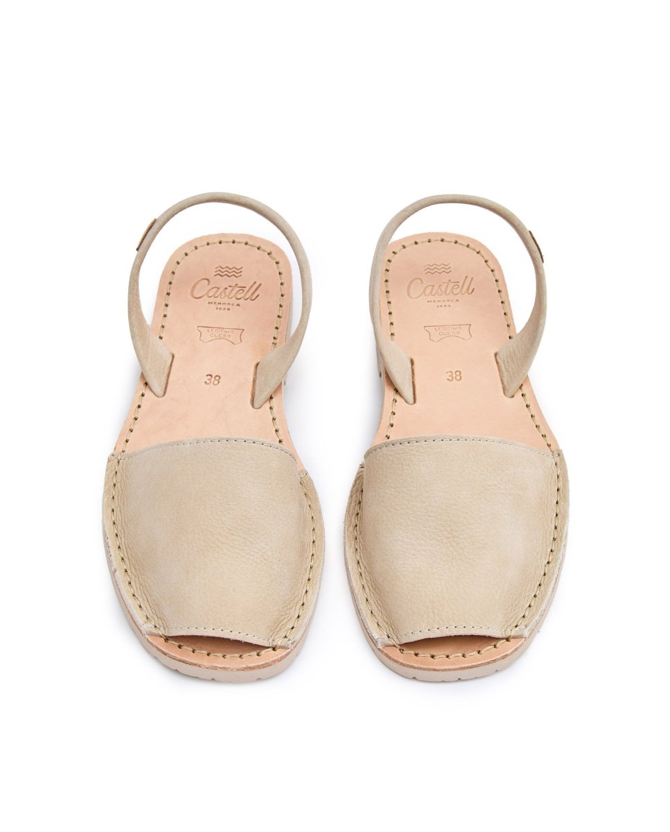 Menorquinas de mujer con suela marfil - CASTELL MENORCA - Beige Beige-2