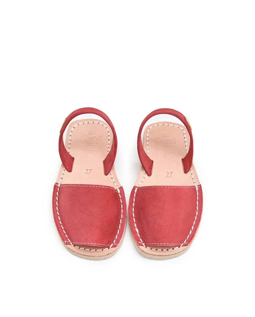 Menorquinas de niños con suela marfil - CASTELL MENORCA - Rojo Rojo-2