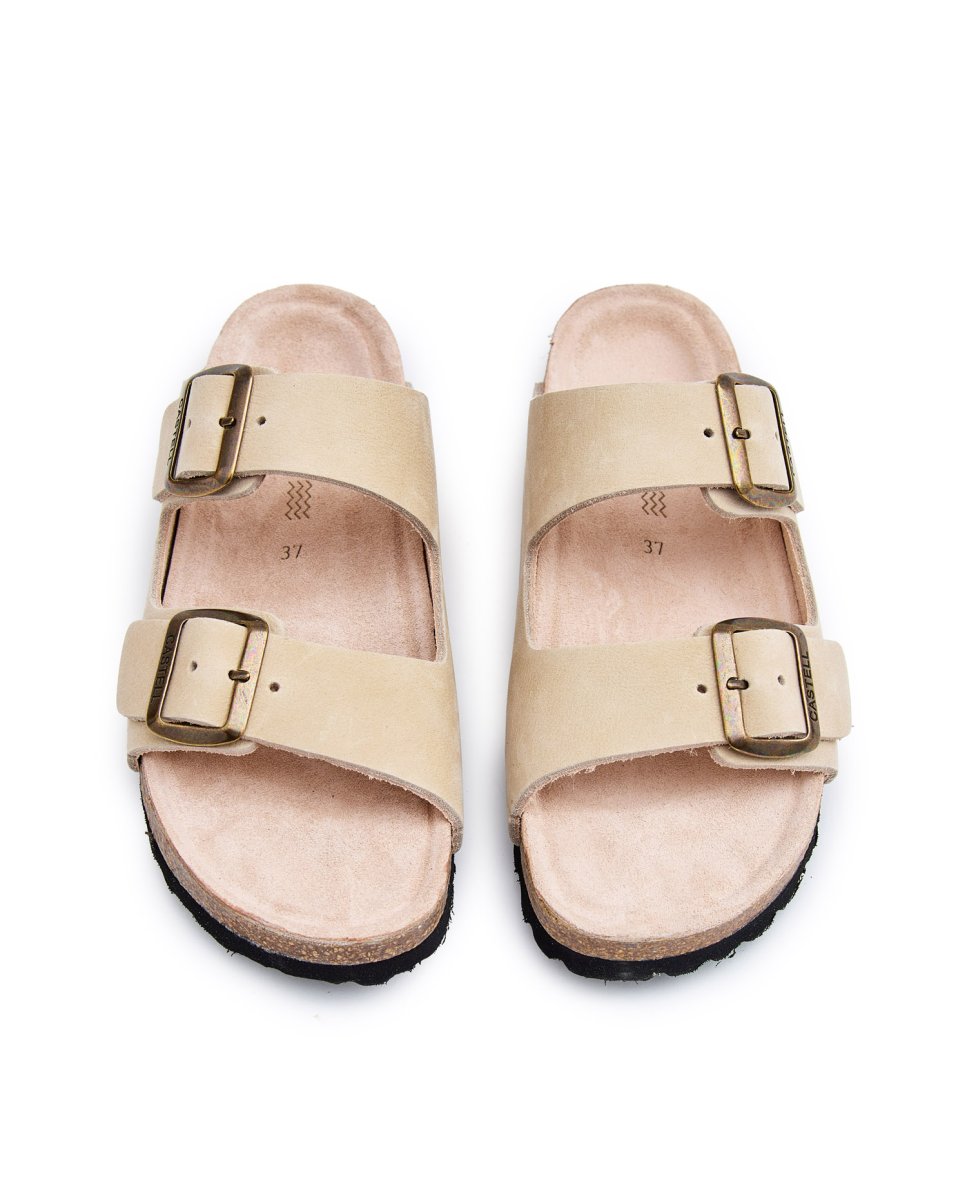 Sandalias de mujer con suela anatómica - CASTELL MENORCA - Beige Beige-2