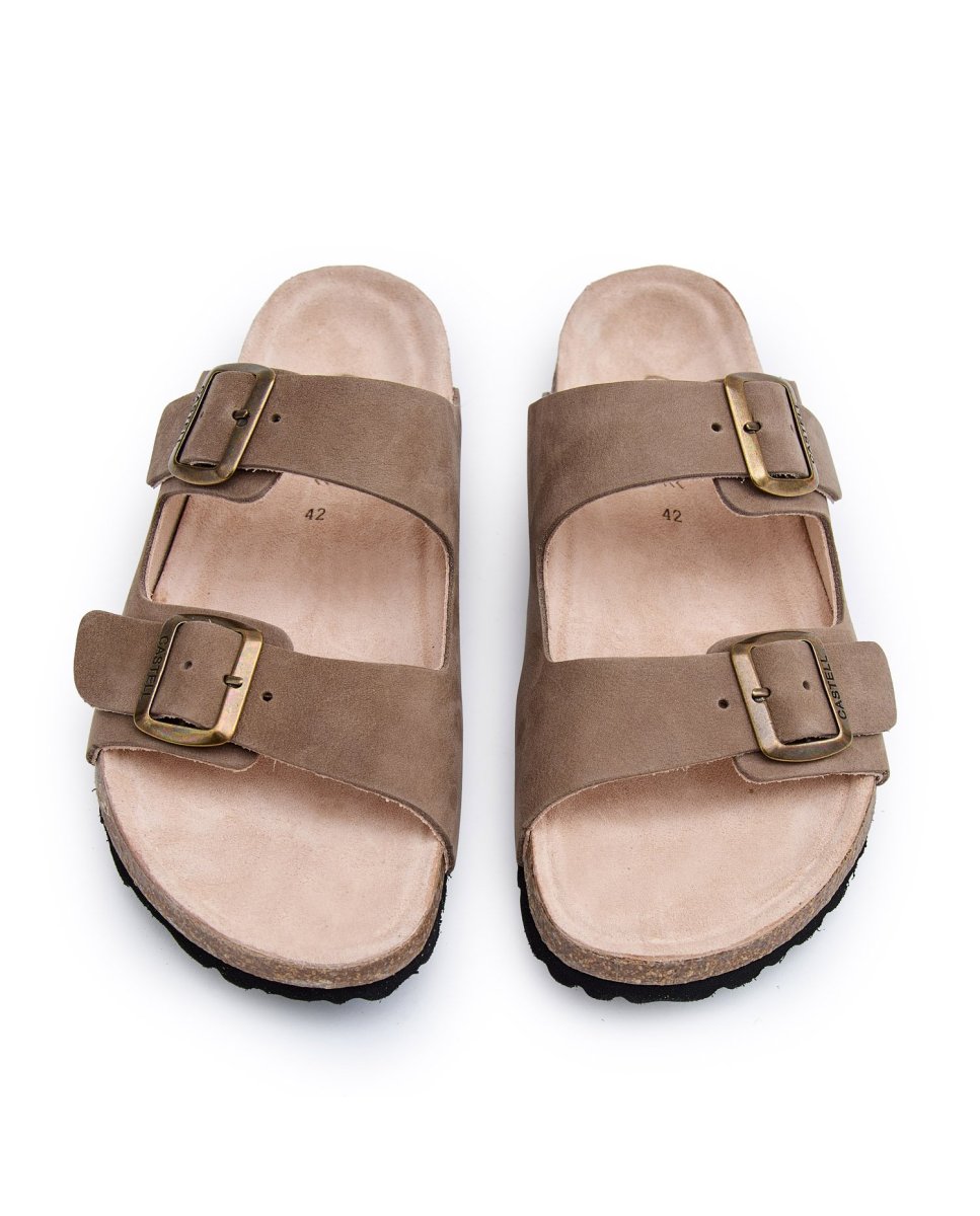 Sandalias de hombre con hebilla - CASTELL MENORCA - Gris Gris-2