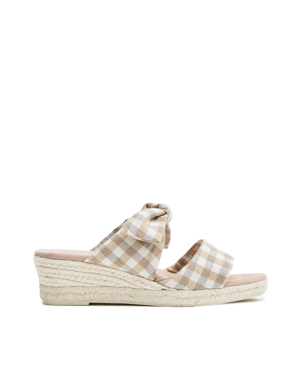 CASTELL MENORCA - Sandalias de mujer con tela vichy.