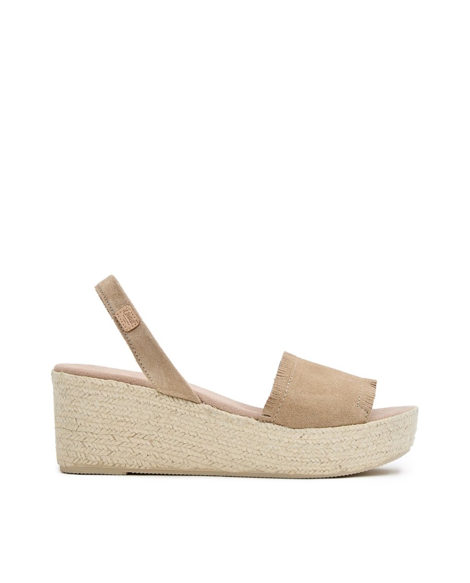 Sandalias de mujer con flequillo - CASTELL MENORCA - Marrón claro Marrón claro-1