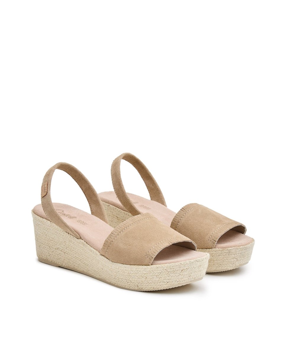 Sandalias de mujer con flequillo - CASTELL MENORCA - Marrón claro Marrón claro-3