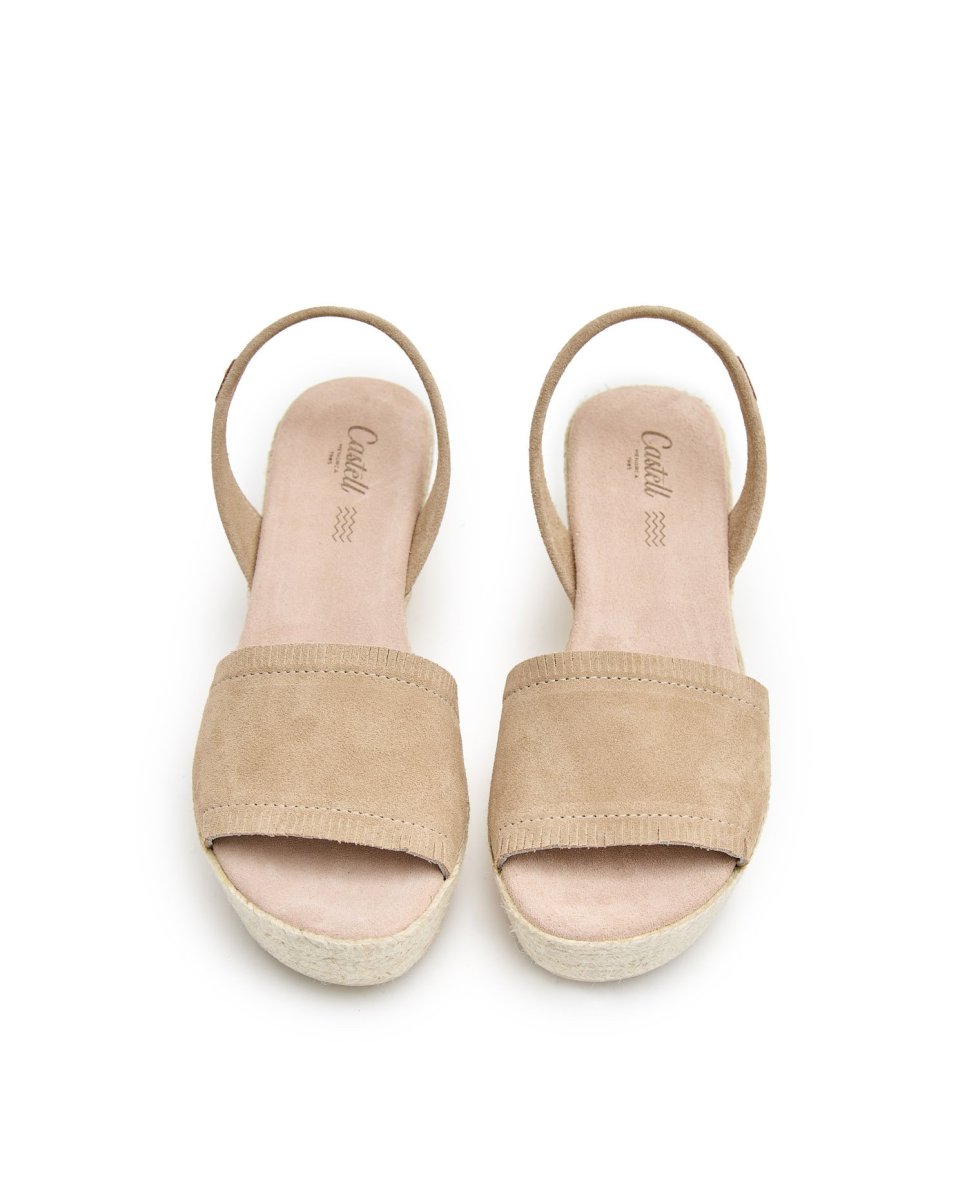 Sandalias de mujer con flequillo - CASTELL MENORCA - Marrón claro Marrón claro-2