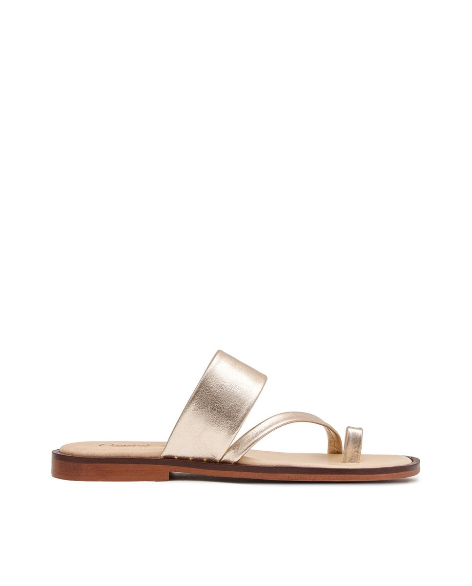 Sandalias de tiras de mujer con cintas - CASTELL MENORCA - Oro Oro-1
