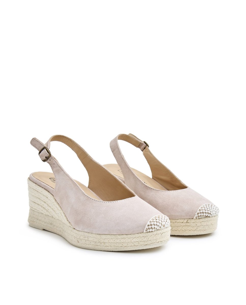 Alpargatas de mujer de ante y esparto - CASTELL MENORCA - Beige Beige-4