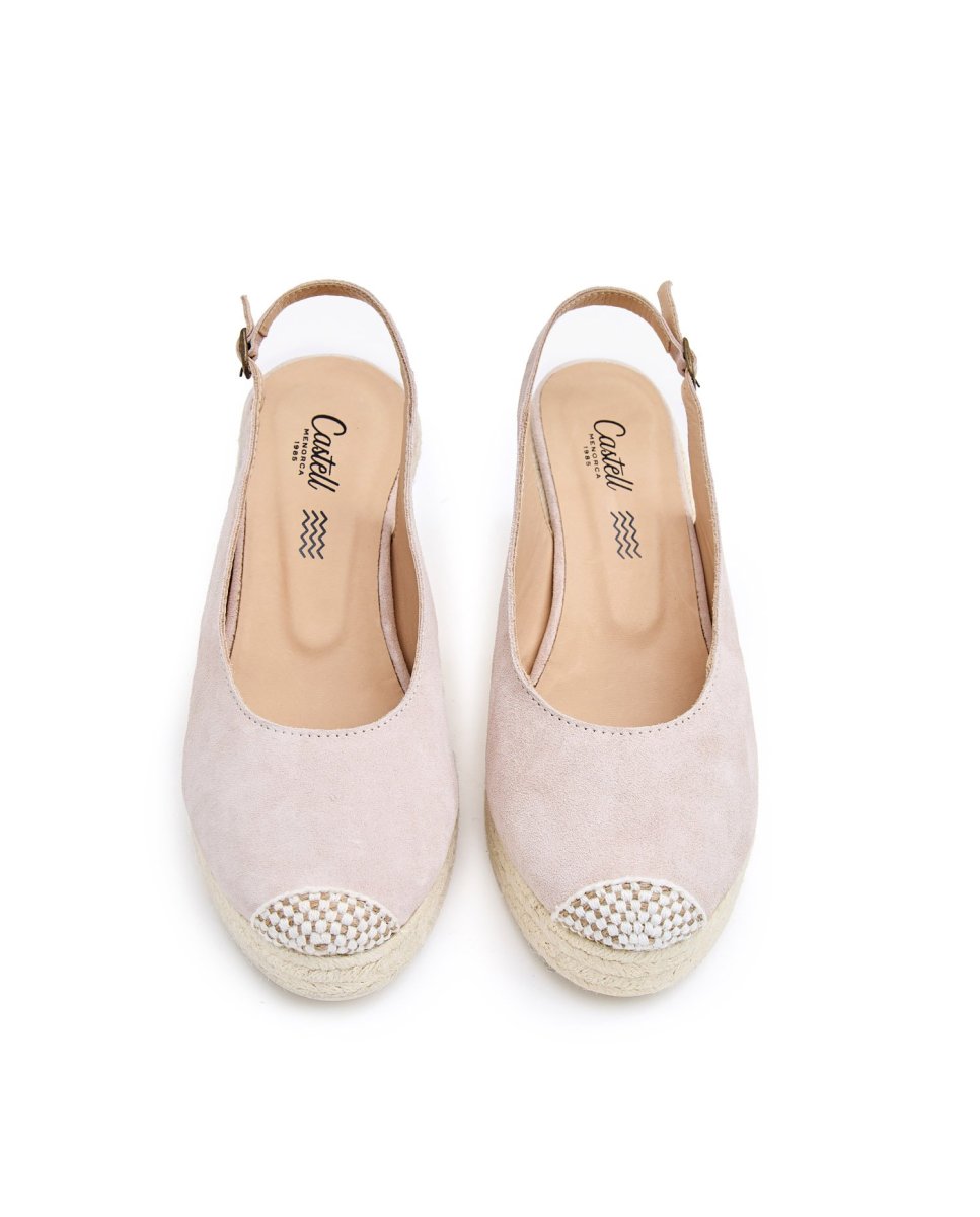 Alpargatas de mujer de ante y esparto - CASTELL MENORCA - Beige Beige-3