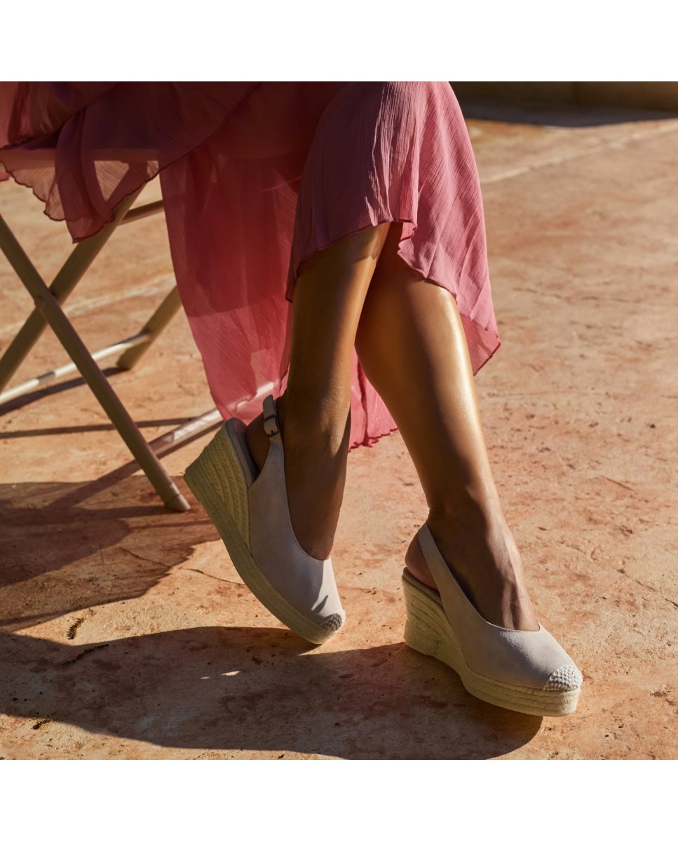 Alpargatas de mujer de ante y esparto - CASTELL MENORCA - Beige Beige-2
