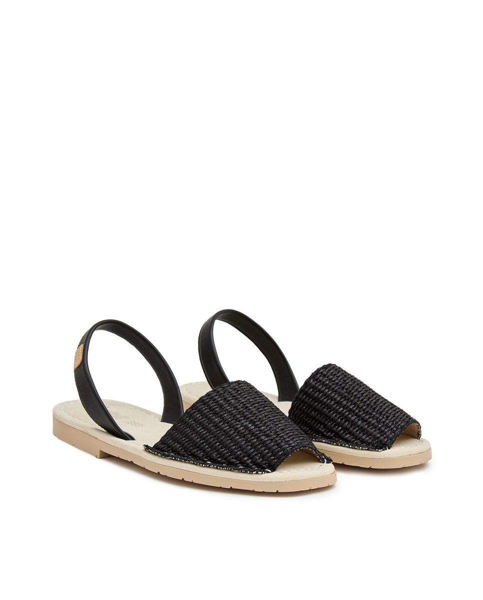 Menorquinas de mujer de rafia - CASTELL MENORCA - Negro Negro-3