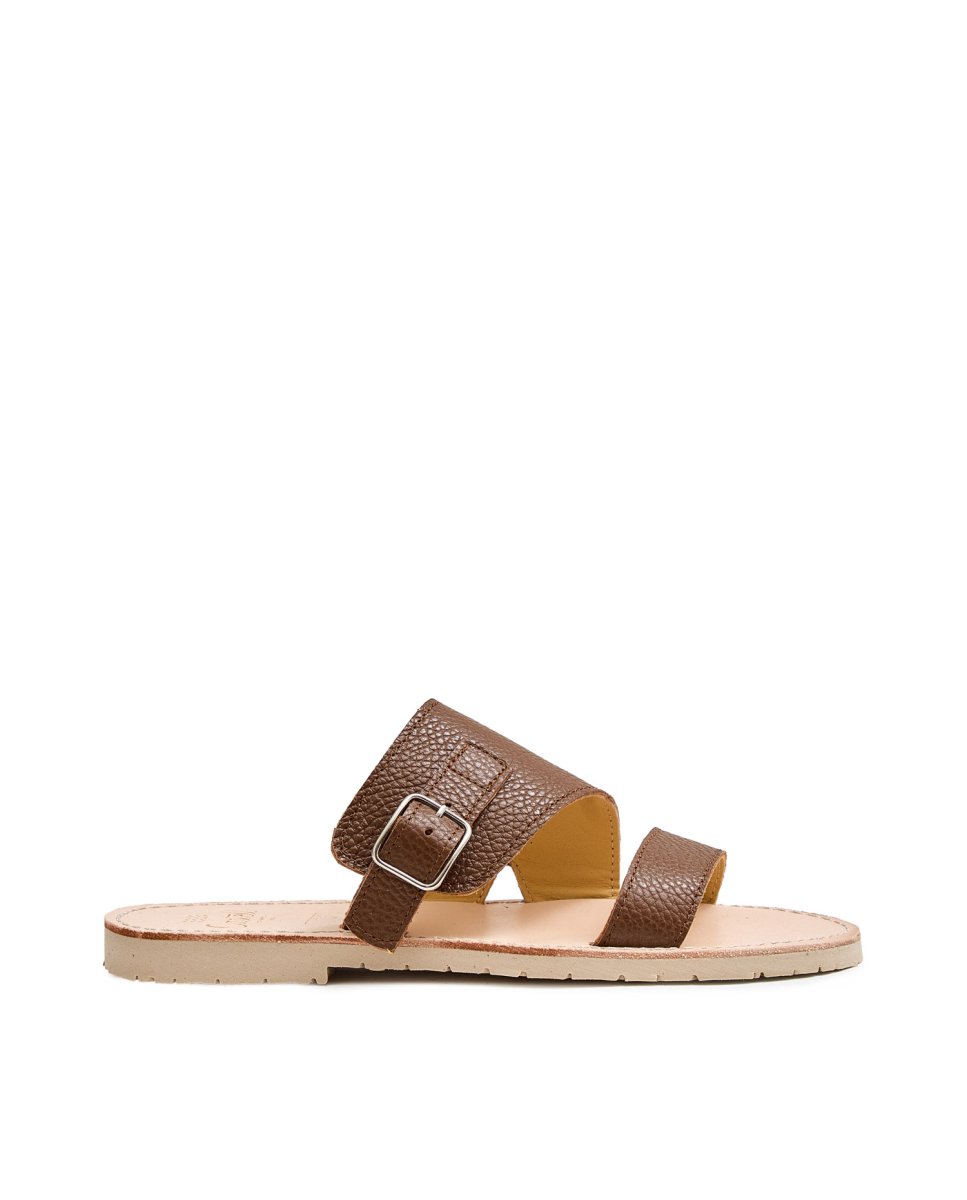 Sandalias de mujer de yute con hebilla - CASTELL MENORCA - Marrón claro Marrón claro-1