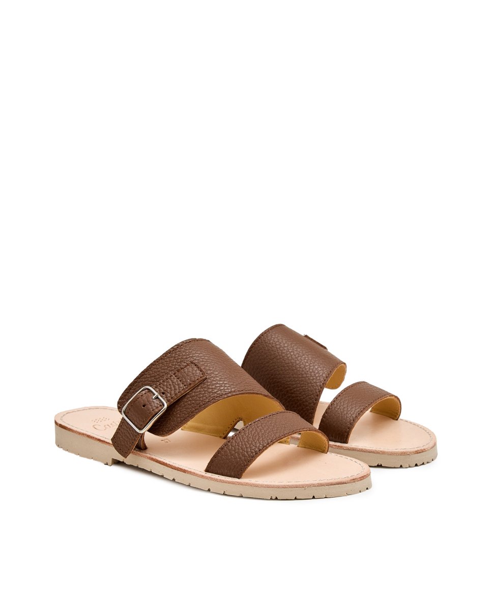 Sandalias de mujer de yute con hebilla - CASTELL MENORCA - Marrón claro Marrón claro-3