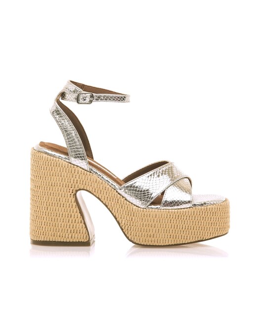 Imagen 0 de Sandalias de plataforma de mujer con grabado en coco
