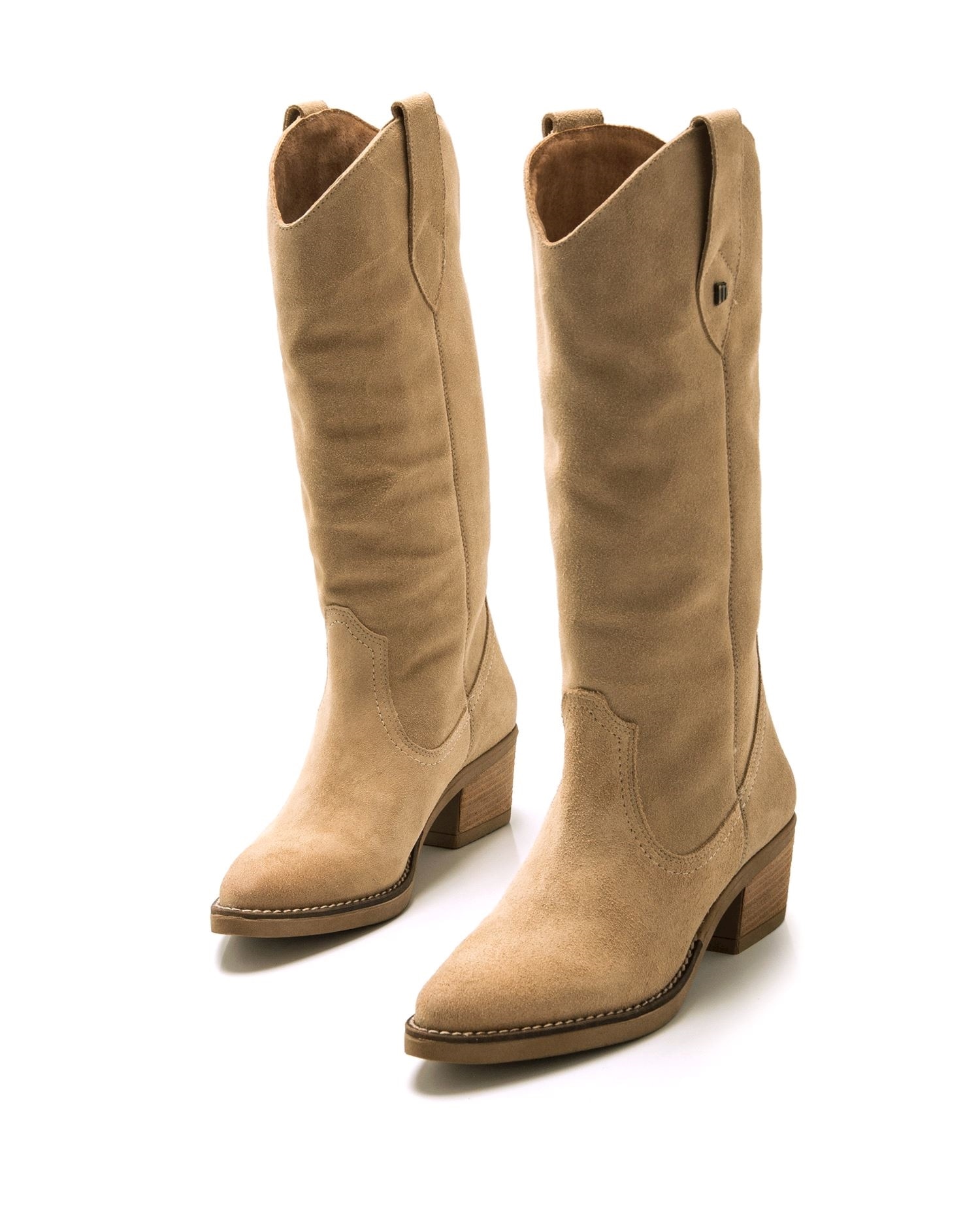 Botas cowboy de mujer altas en piel de serraje - Mustang - Arena Arena-3