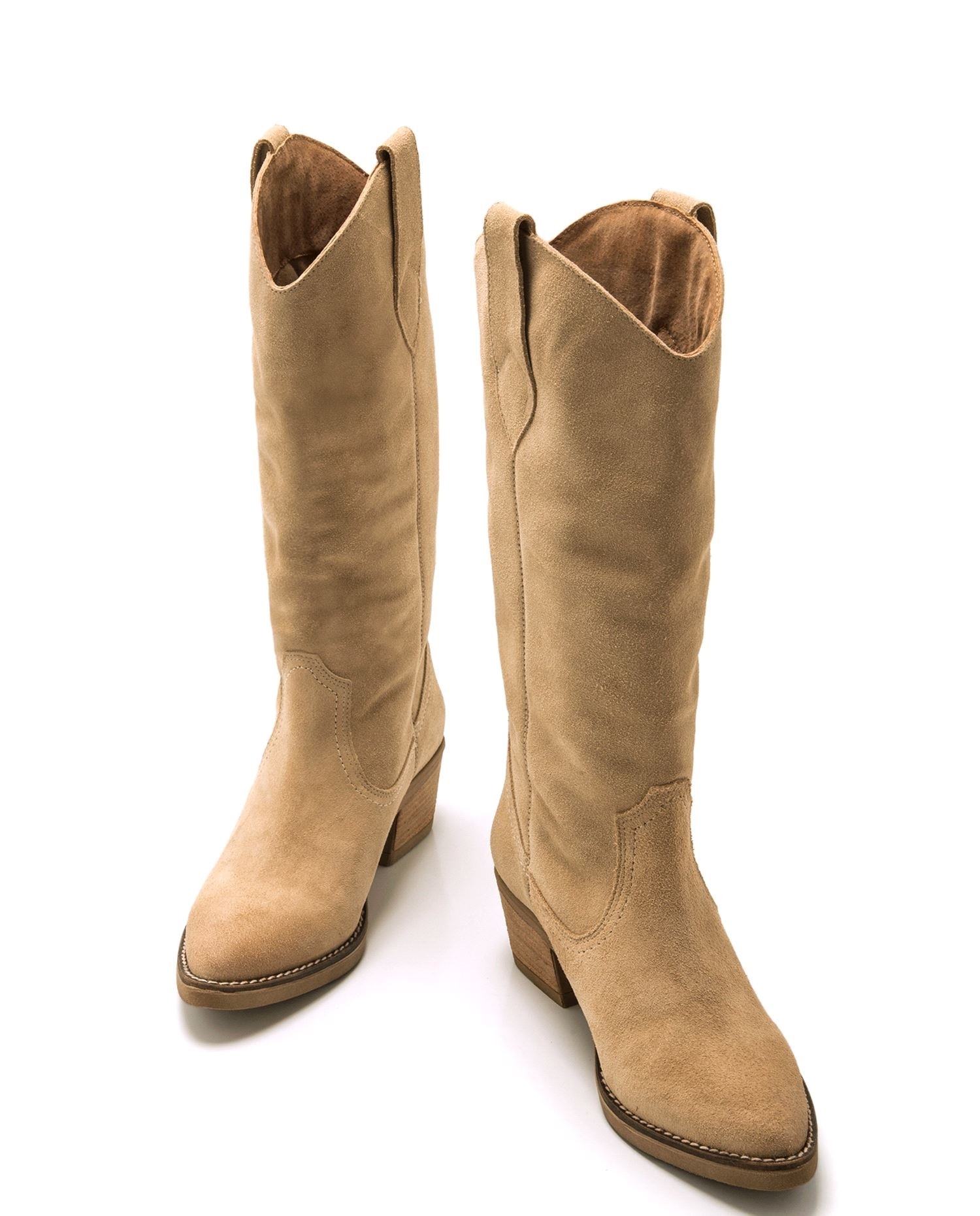 Botas cowboy de mujer altas en piel de serraje - Mustang - Arena Arena-5