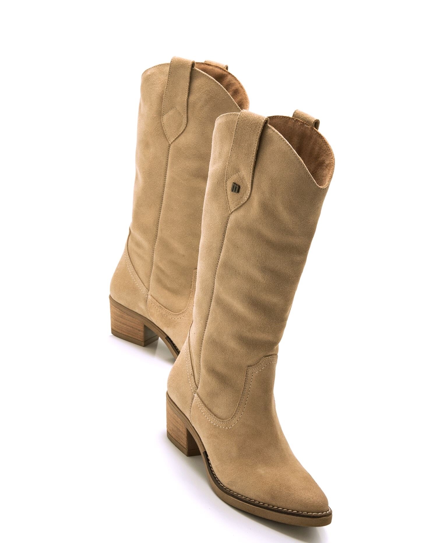 Botas cowboy de mujer altas en piel de serraje - Mustang - Arena Arena-6