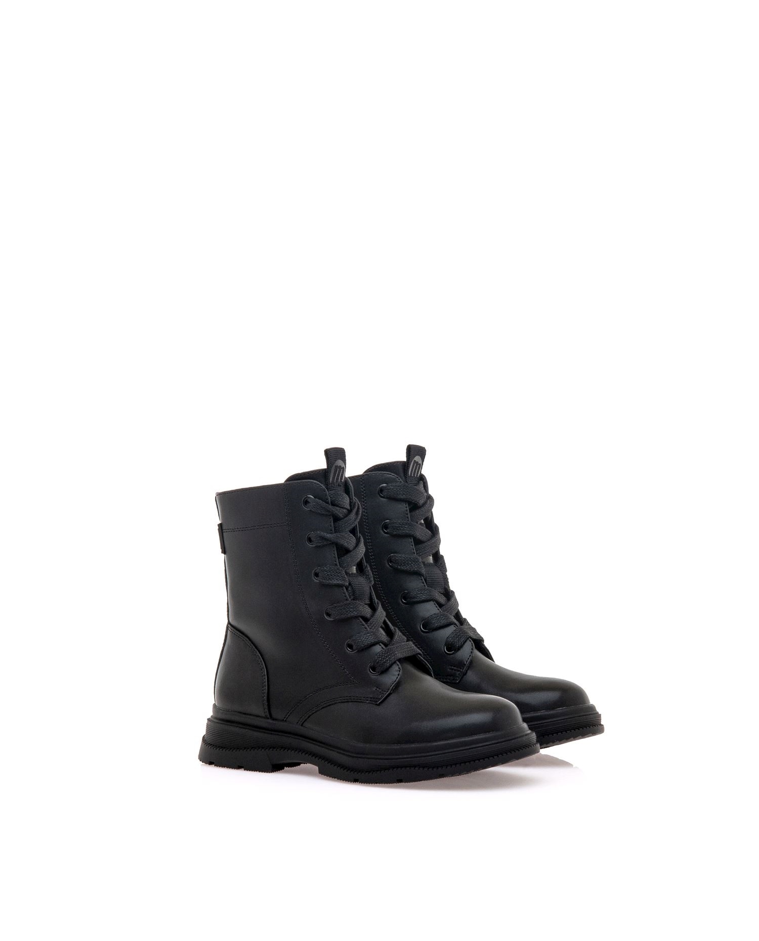 Botas de niña estilo militar con piso grueso - Mustang - Negro Negro-5