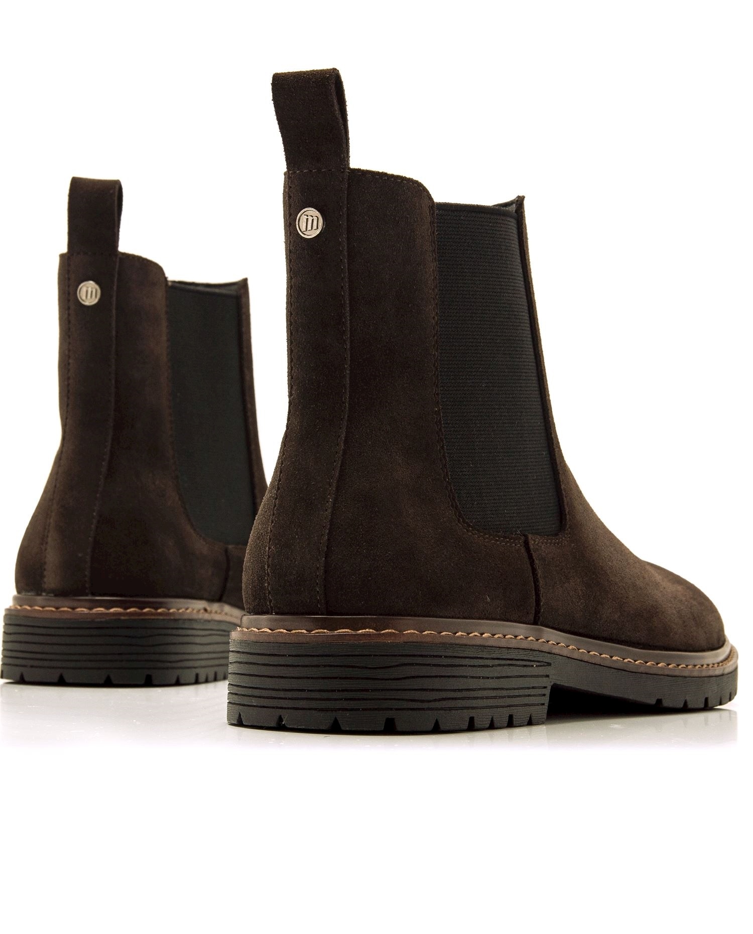 Botins Chelsea em Pele de Camurça Castanho-escuro-3