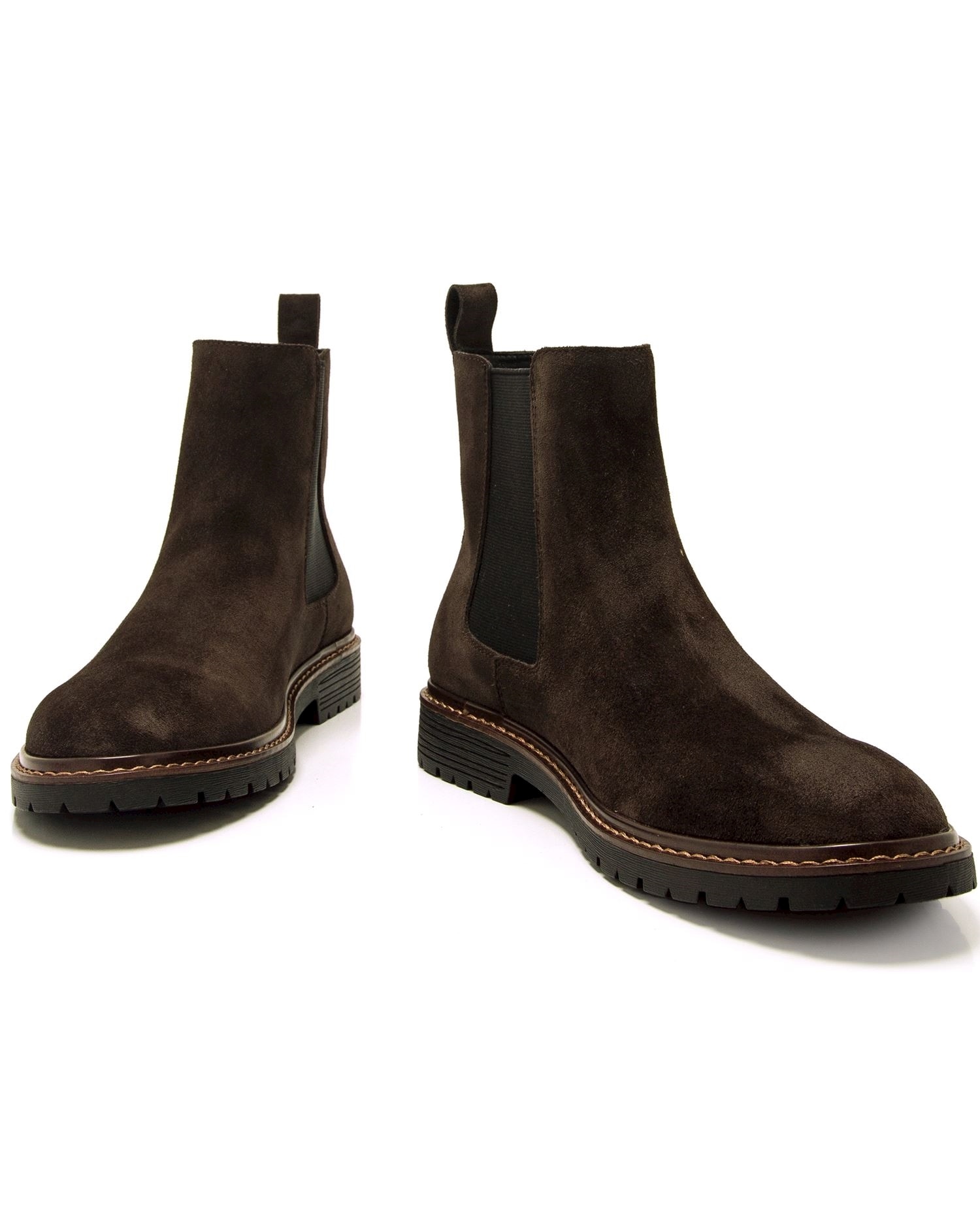 Botins Chelsea em Pele de Camurça Castanho-escuro-4