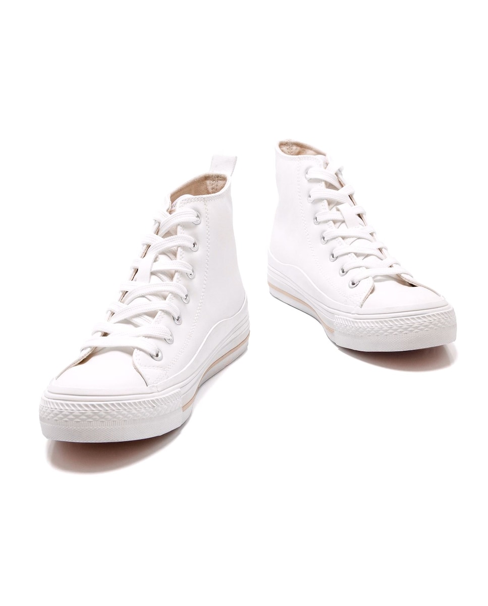 Zapatillas Blancas Zapatillas Mustang Mujer Tipo Converse