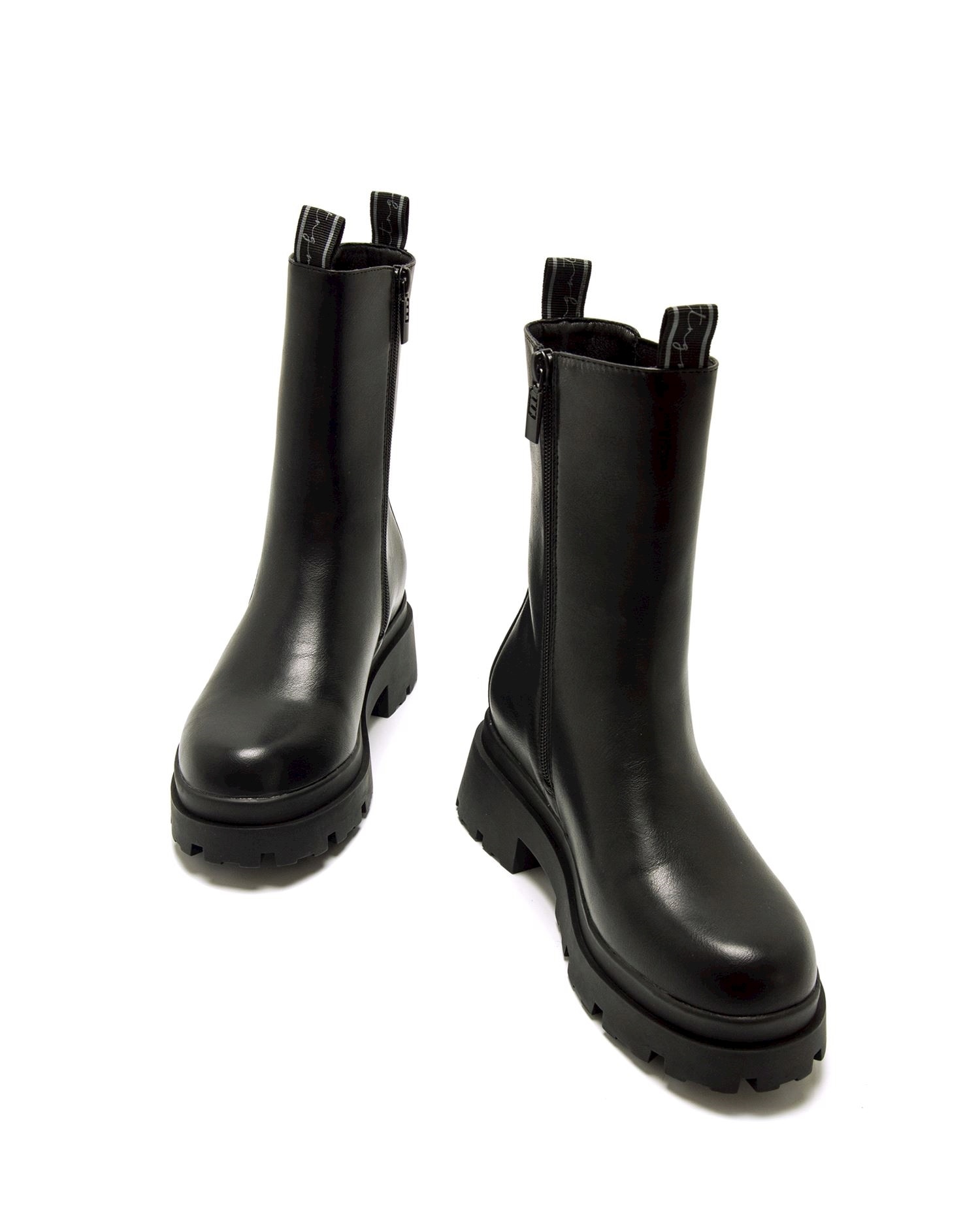 Botines estilo biker de mujer con piso grueso - Mustang - Negro Negro-4