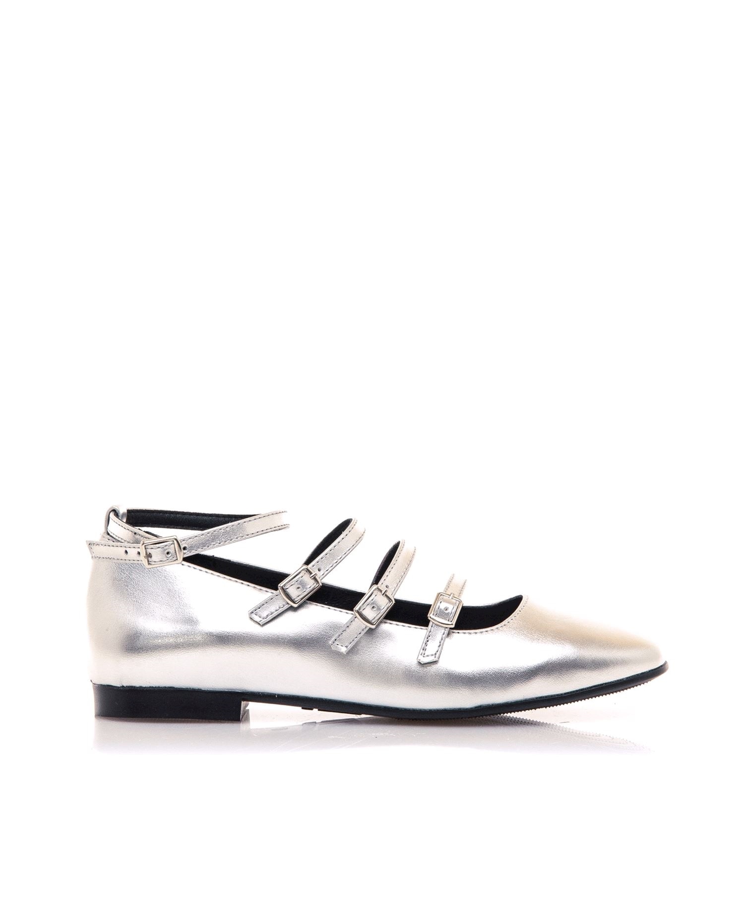 Bailarinas planas de mujer con detalle de tiras - Mustang - Gris claro Gris claro-1