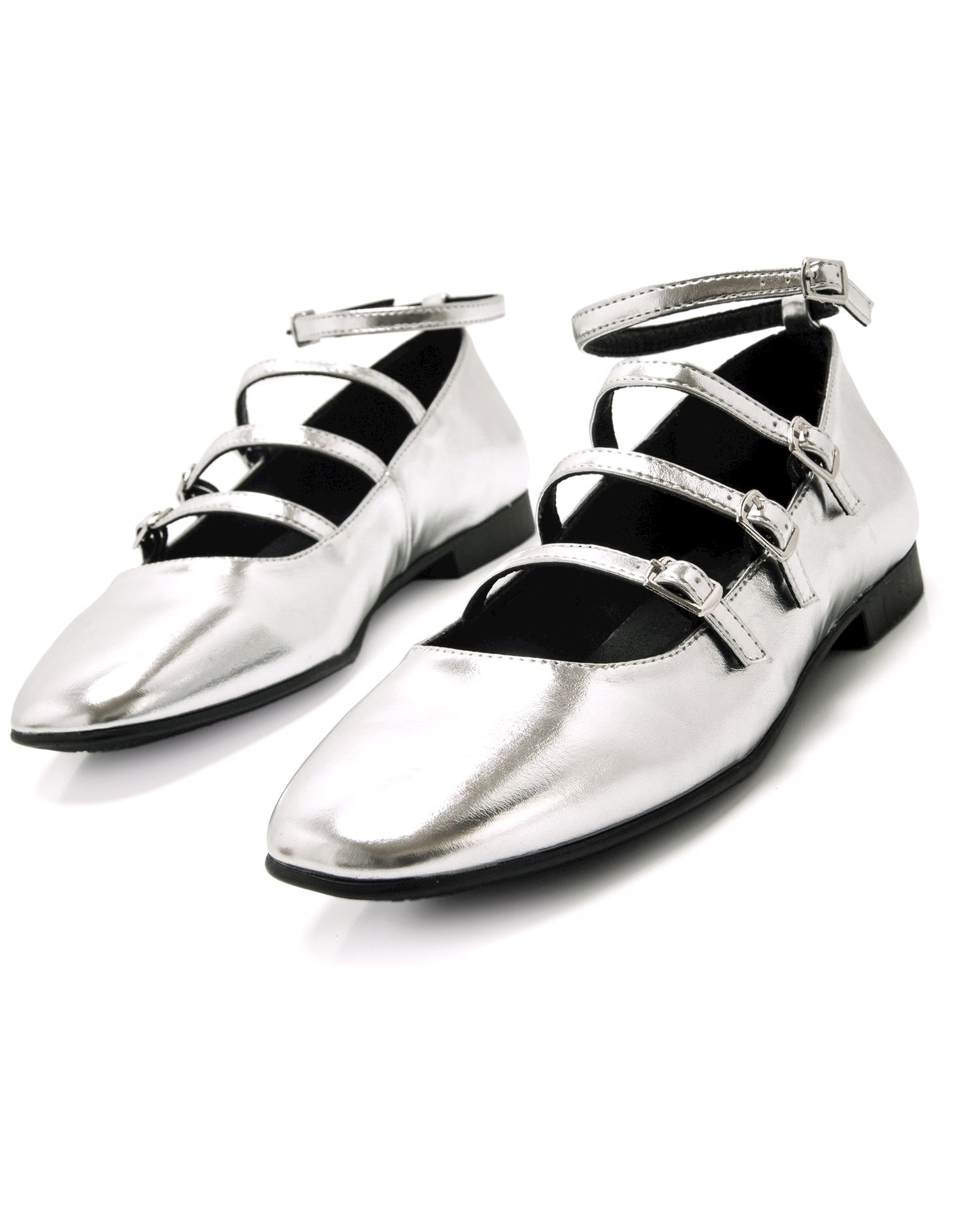 Bailarinas planas de mujer con detalle de tiras - Mustang - Gris claro Gris claro-3