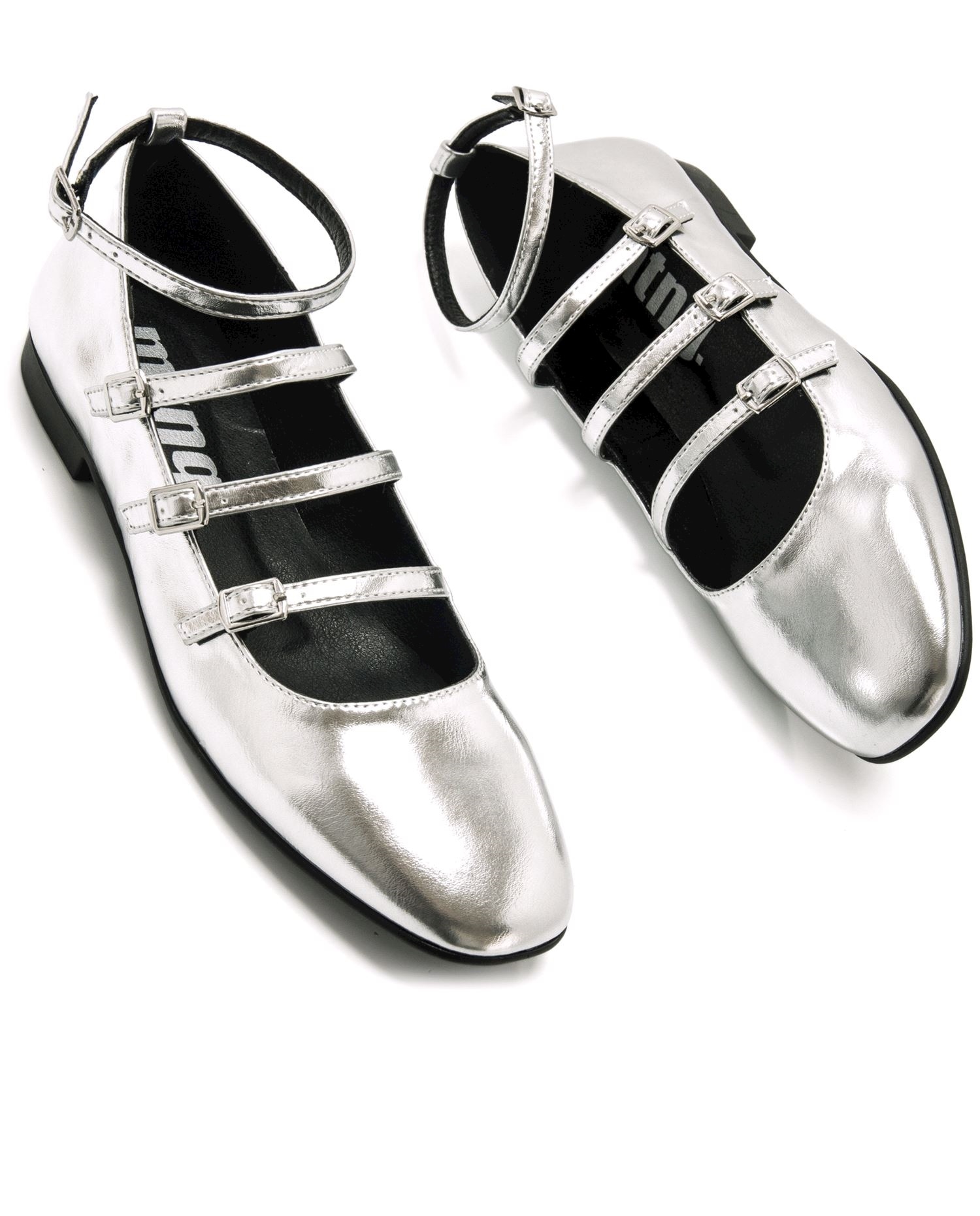 Bailarinas planas de mujer con detalle de tiras - Mustang - Gris claro Gris claro-6