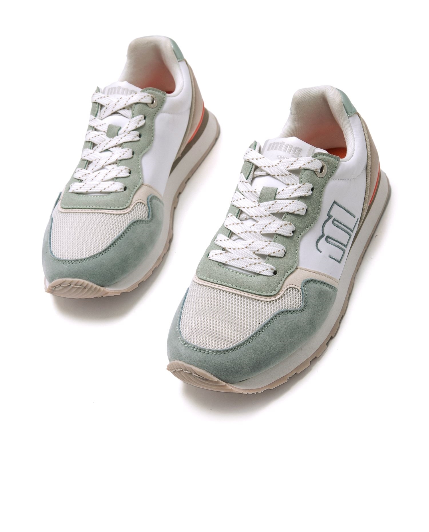 Zapatillas de mujer tipo running bajas diferentes texturas - Mustang - Verde claro Verde claro-2