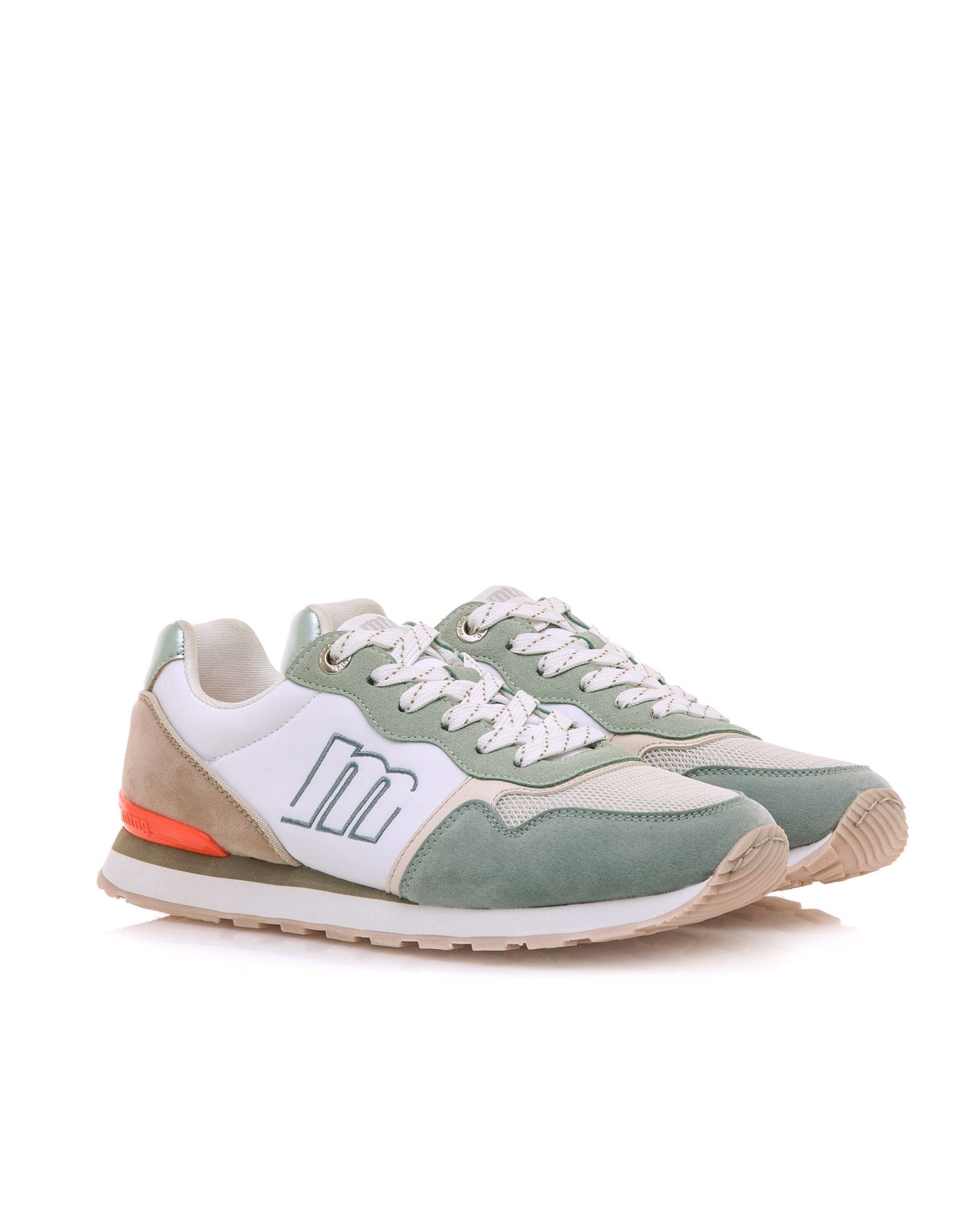 Zapatillas de mujer tipo running bajas diferentes texturas - Mustang - Verde claro Verde claro-5