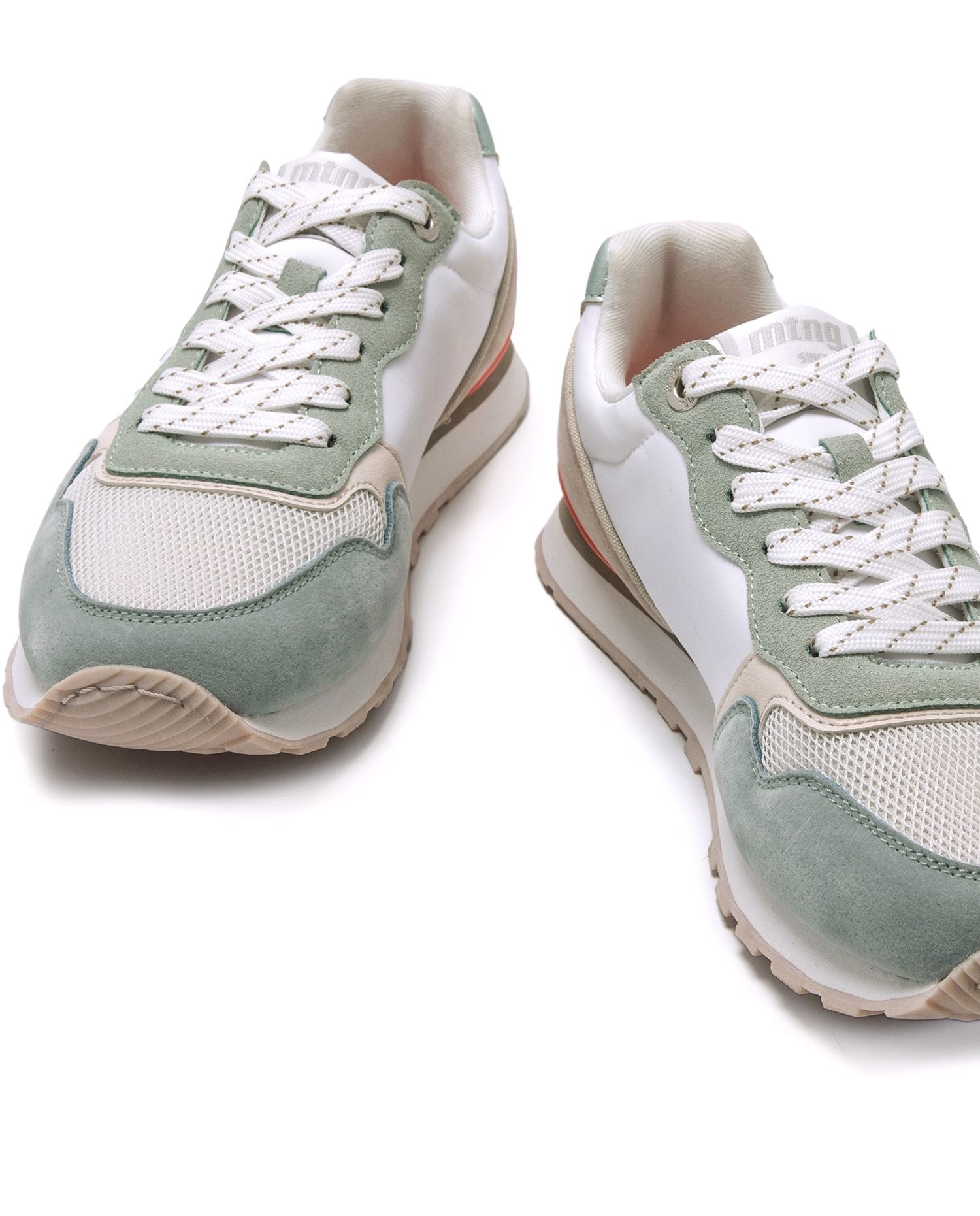 Zapatillas de mujer tipo running bajas diferentes texturas - Mustang - Verde claro Verde claro-6