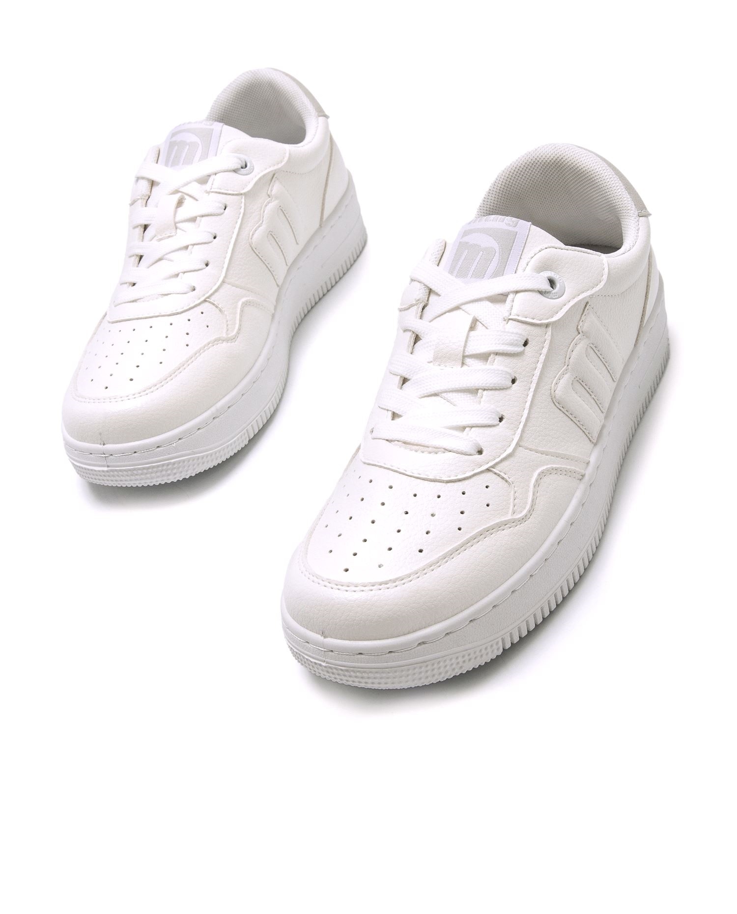 Zapatillas deportivas mujer con piso grueso - Mustang - Blanca Blanca-2