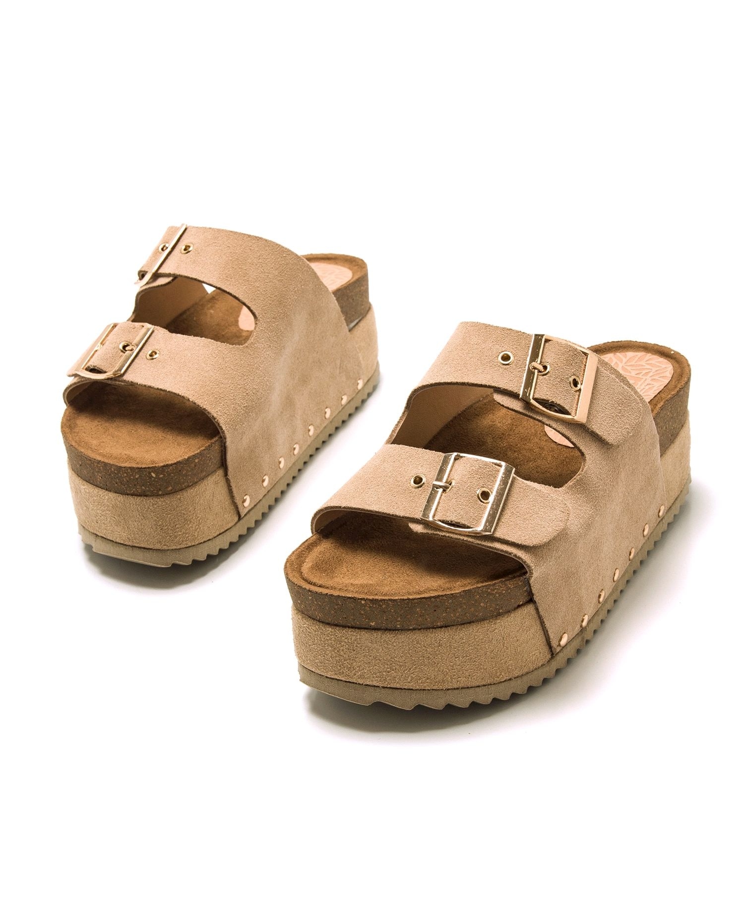Mustang - Sandalias de planas con plataforma bio y hebillas anchas.