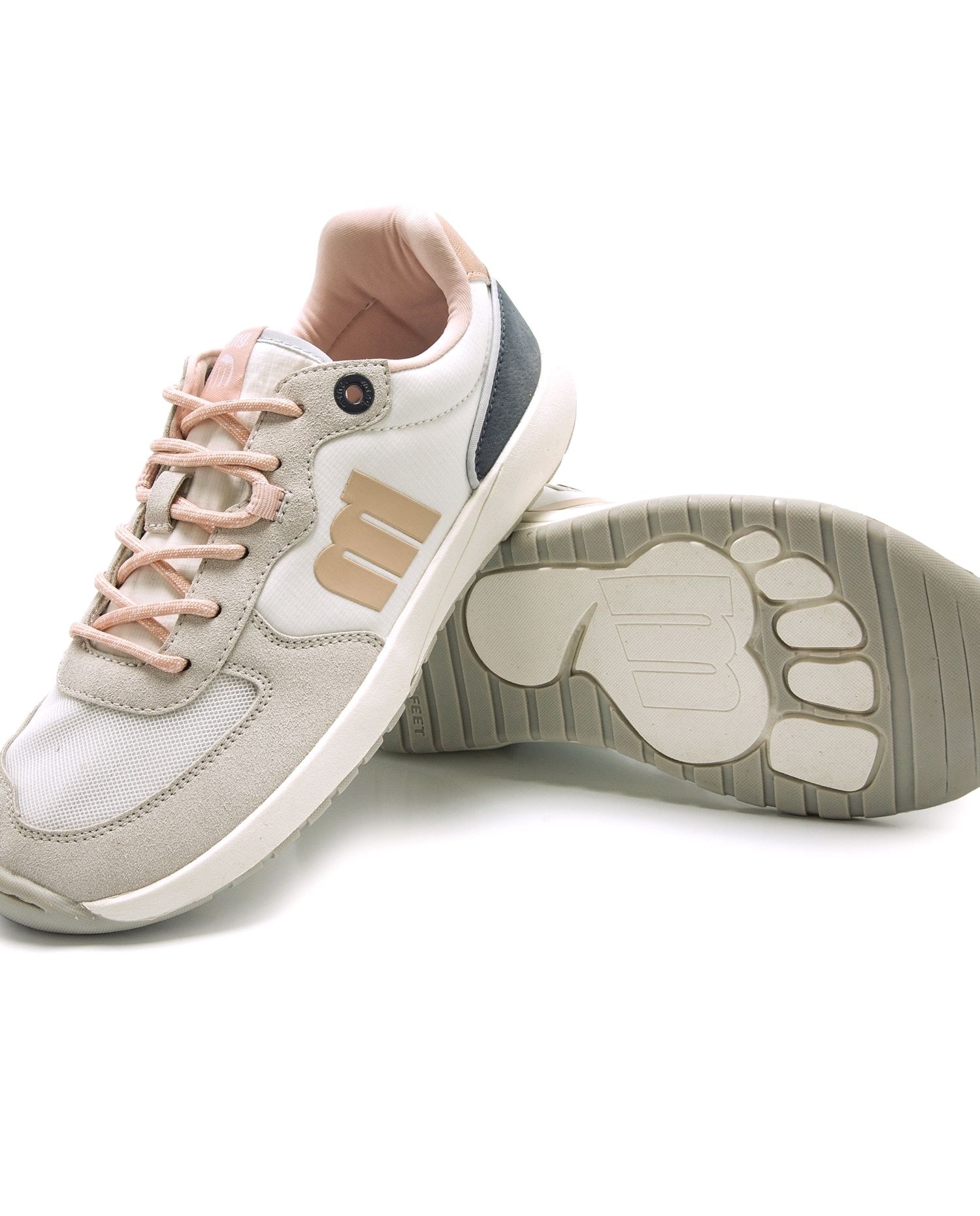 Zapatillas deportivas confort para mujer con piso barefoot - Mustang - Blanco / Negro Blanco / Negro-6