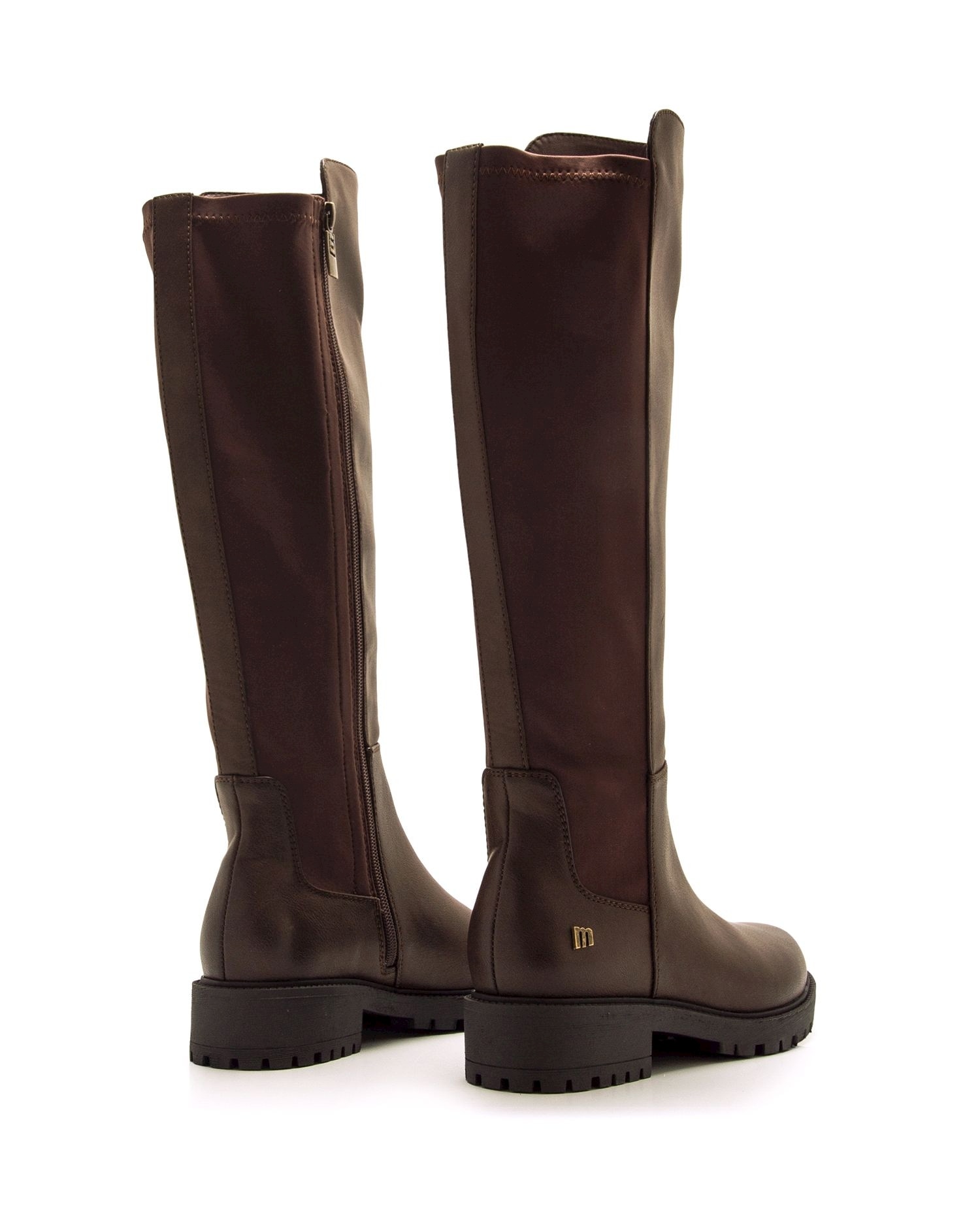 Botas mosqueteras de mujer con elástico - Mustang - Marrón Marrón-5