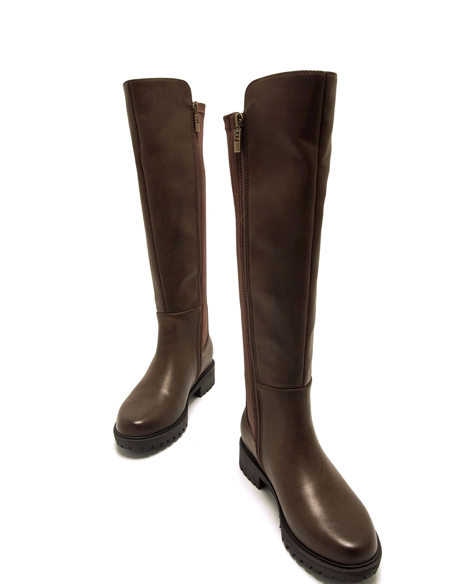 Botas mosqueteras de mujer con elástico - Mustang - Marrón Marrón-3