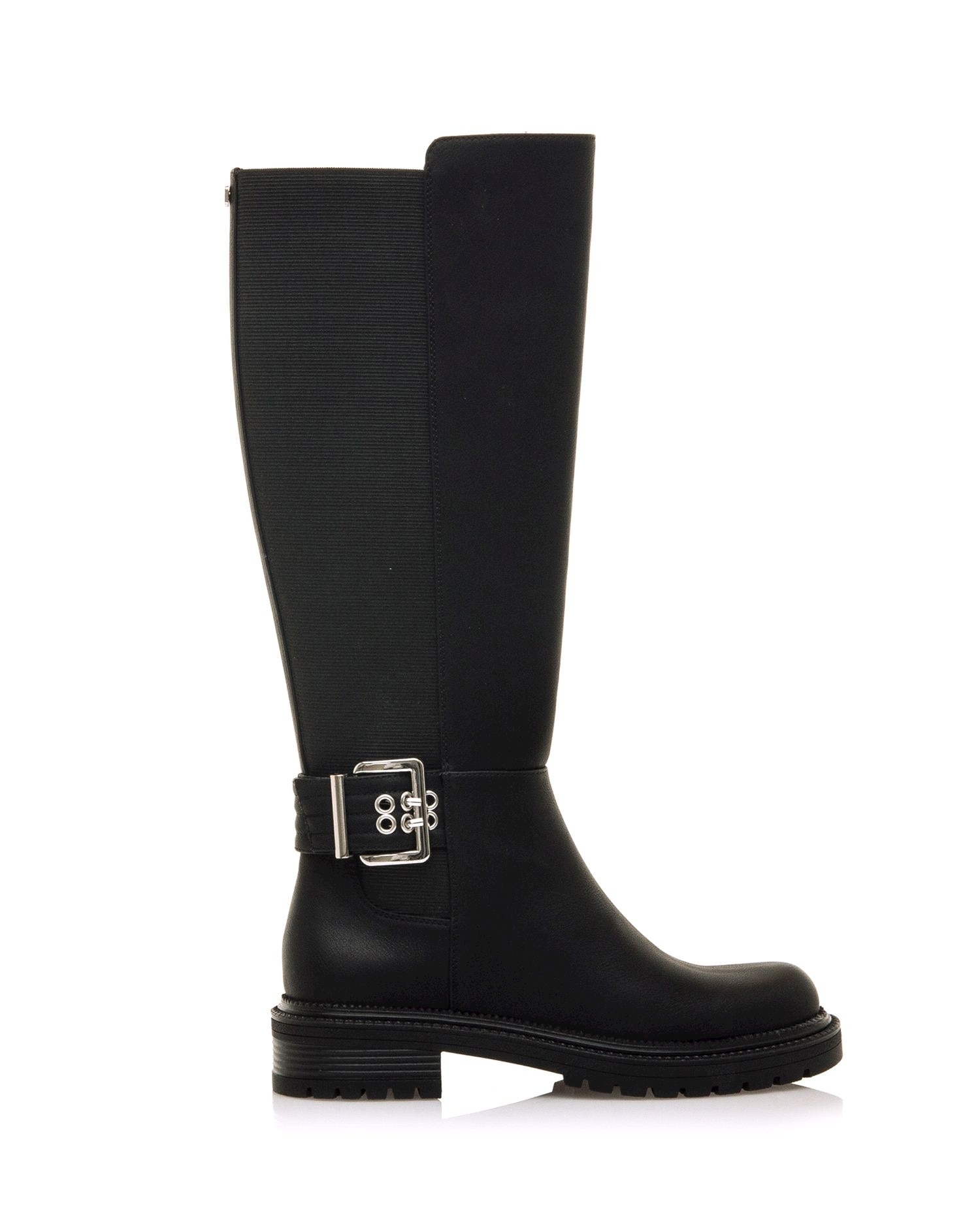 Botas básicas altas de mujer con elastico en la caña - Mustang - Negro Negro-1