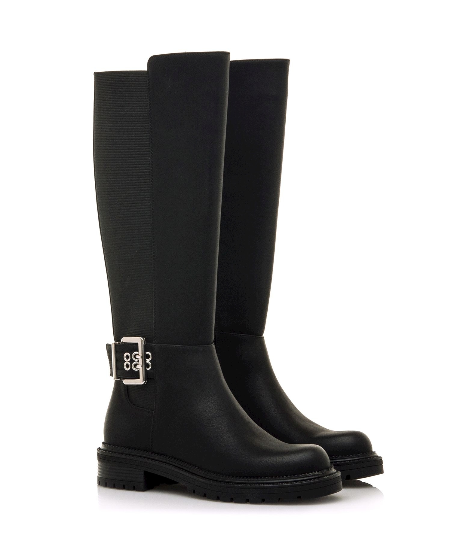 Botas básicas altas de mujer con elastico en la caña - Mustang - Negro Negro-7