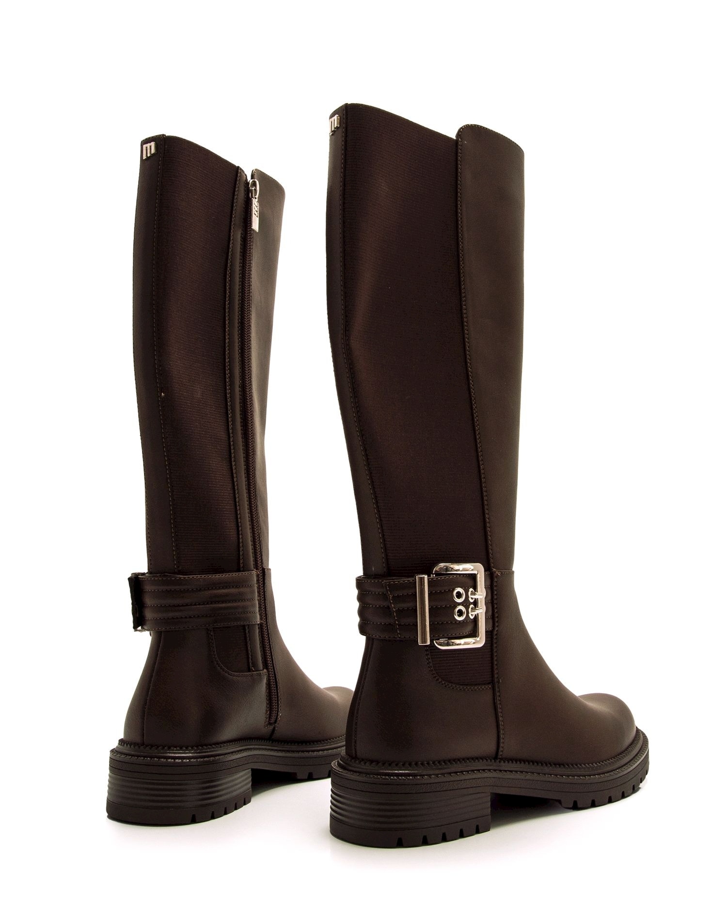 Botas básicas altas de mujer con elastico en la caña - Mustang - Marrón Marrón-5