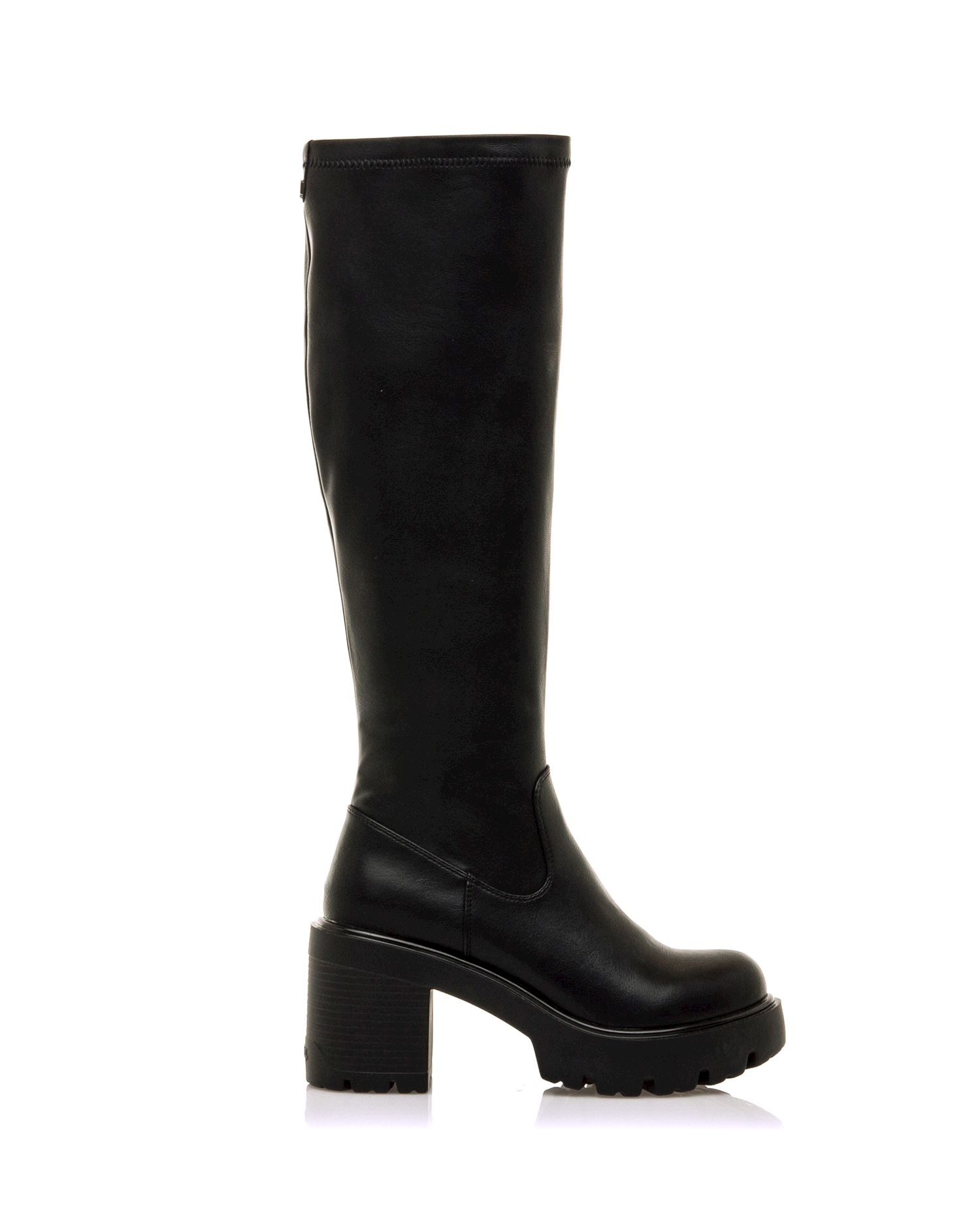 Mustang - Botas básicas altas de mujer con tacón grueso y caña stretch.