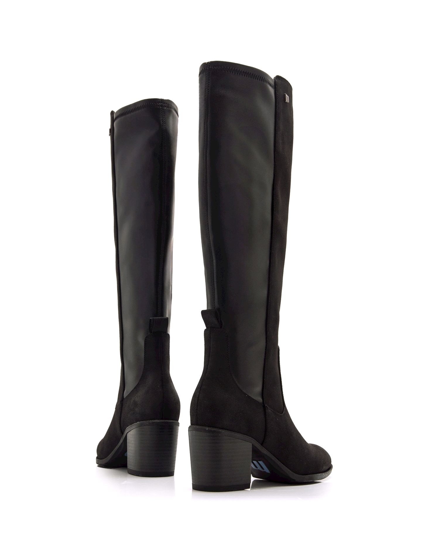 Botas básicas altas de mujer con tacón ancho - Mustang - Negro Negro-7