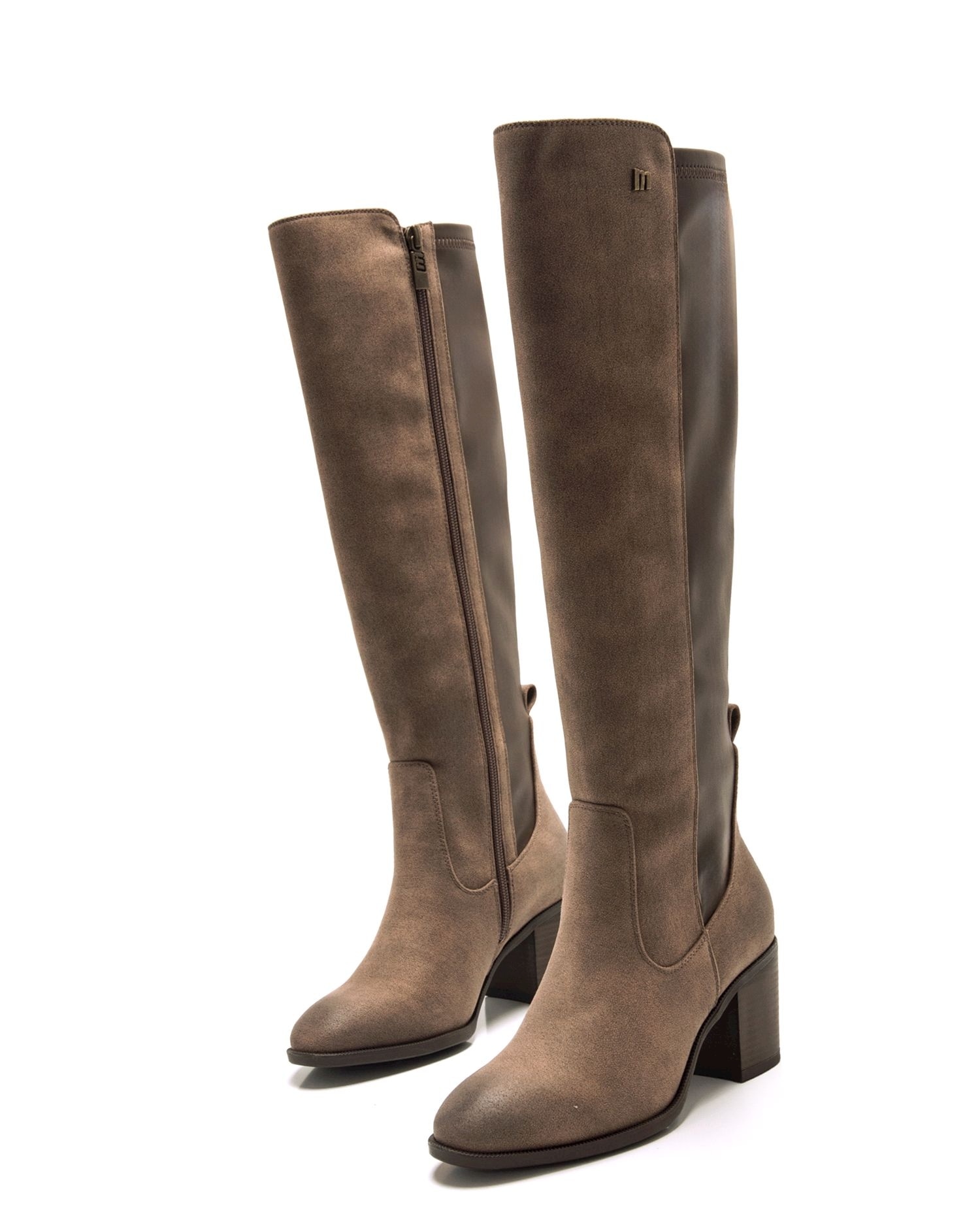 Botas básicas altas de mujer con tacón ancho - Mustang - Marrón oscuro Marrón oscuro-2