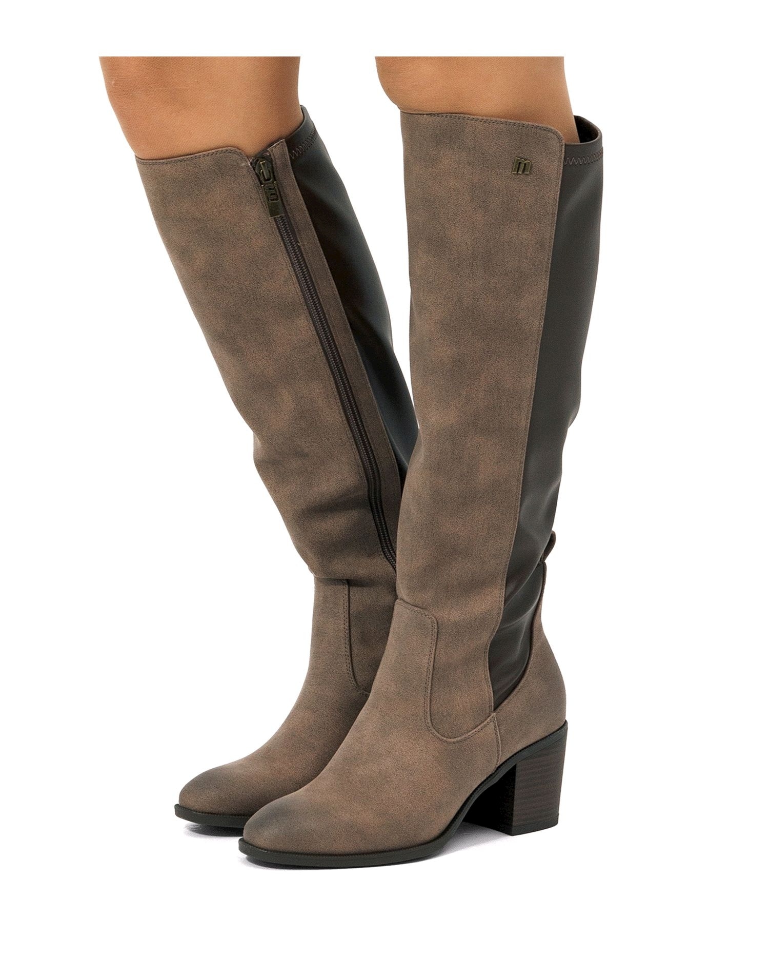 Botas básicas altas de mujer con tacón ancho - Mustang - Marrón oscuro Marrón oscuro-3