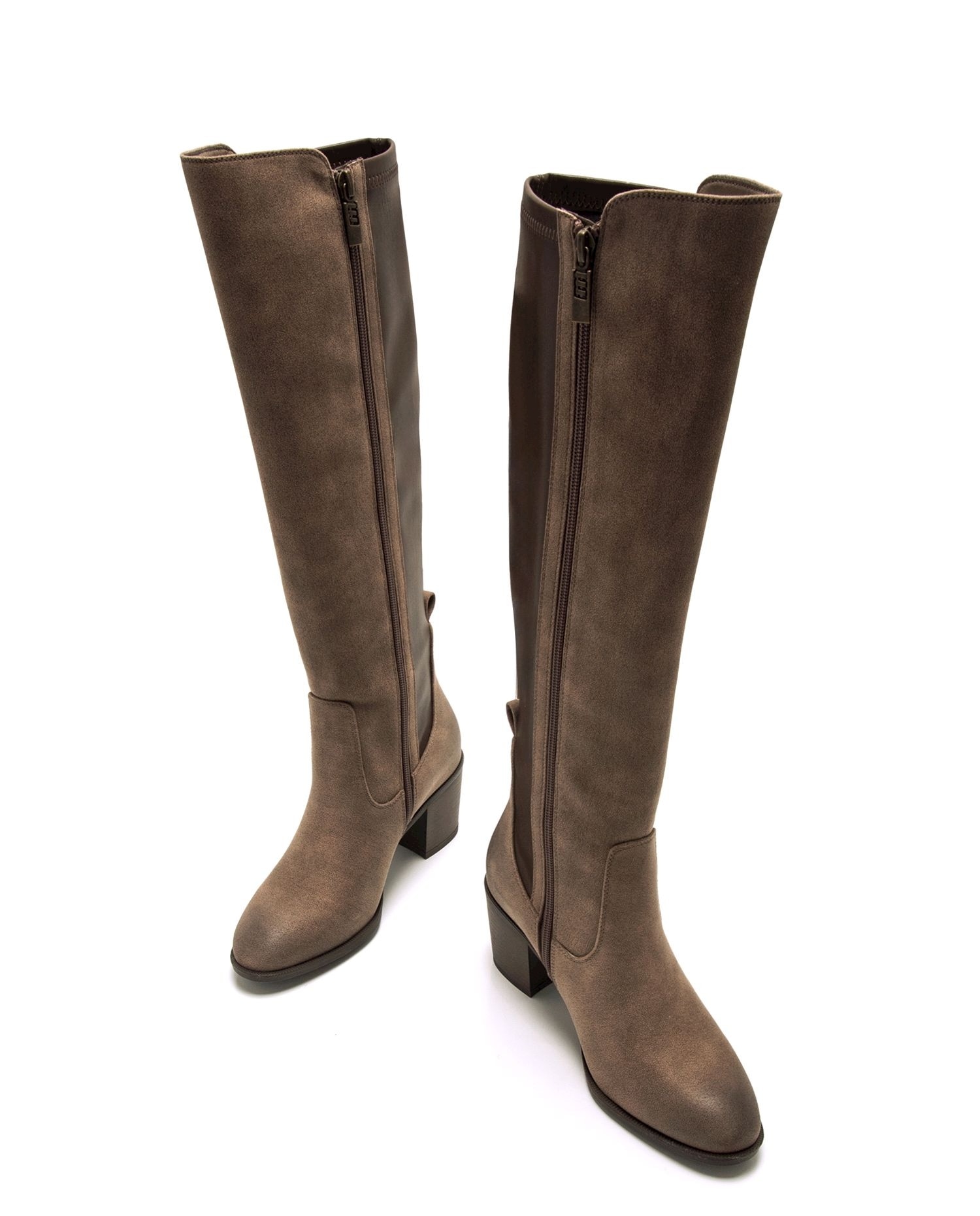 Botas básicas altas de mujer con tacón ancho - Mustang - Marrón oscuro Marrón oscuro-4