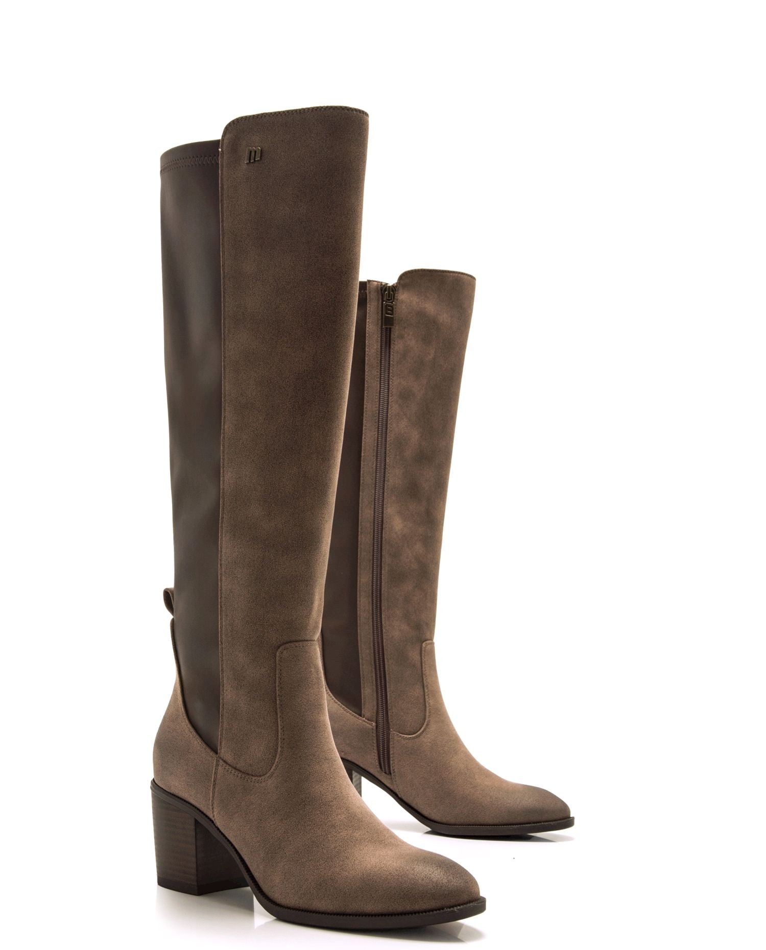 Botas básicas altas de mujer con tacón ancho - Mustang - Marrón oscuro Marrón oscuro-6